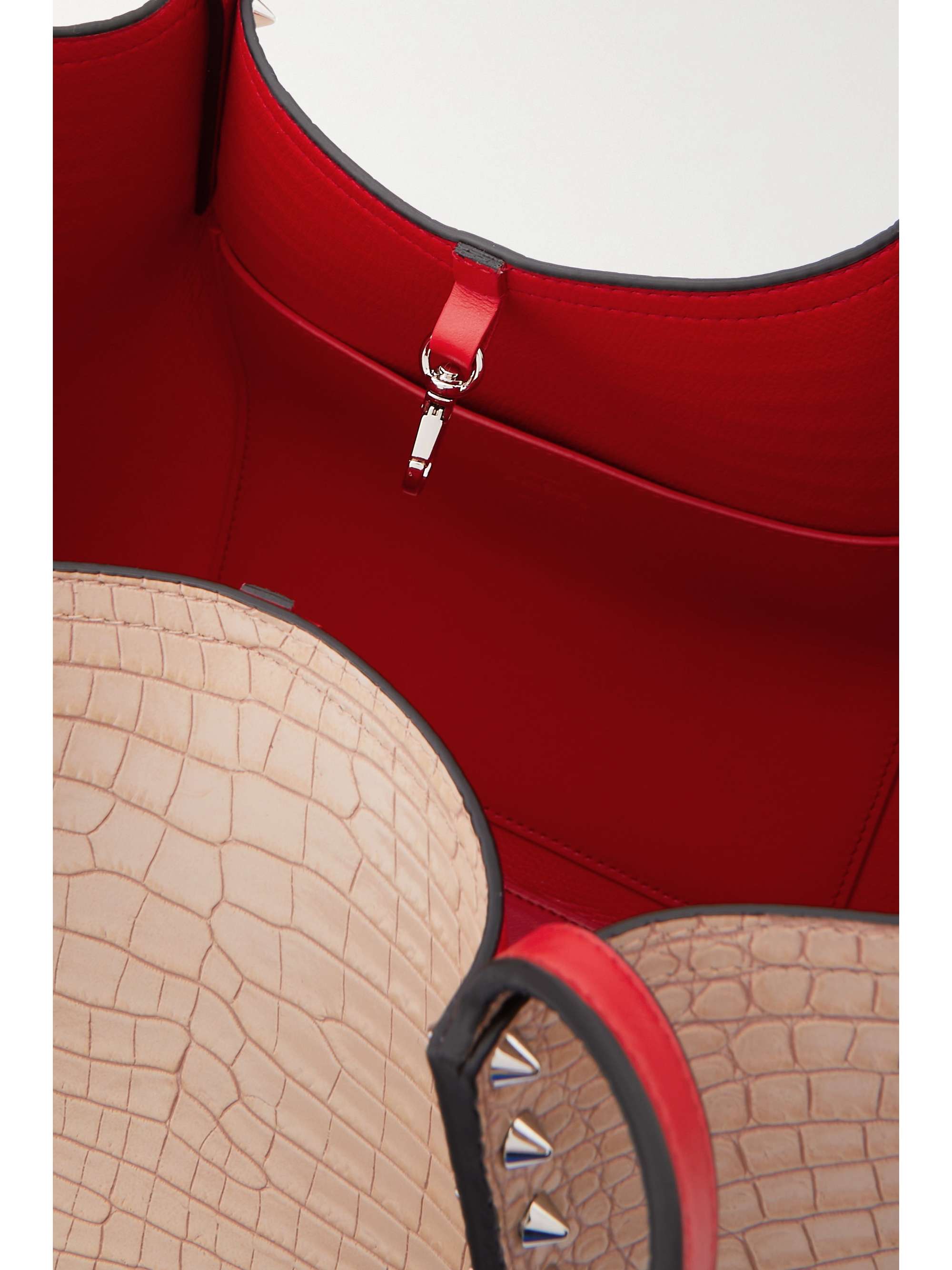 CHRISTIAN LOUBOUTIN Cabarock small embellished croc-effect patent-leather tote
