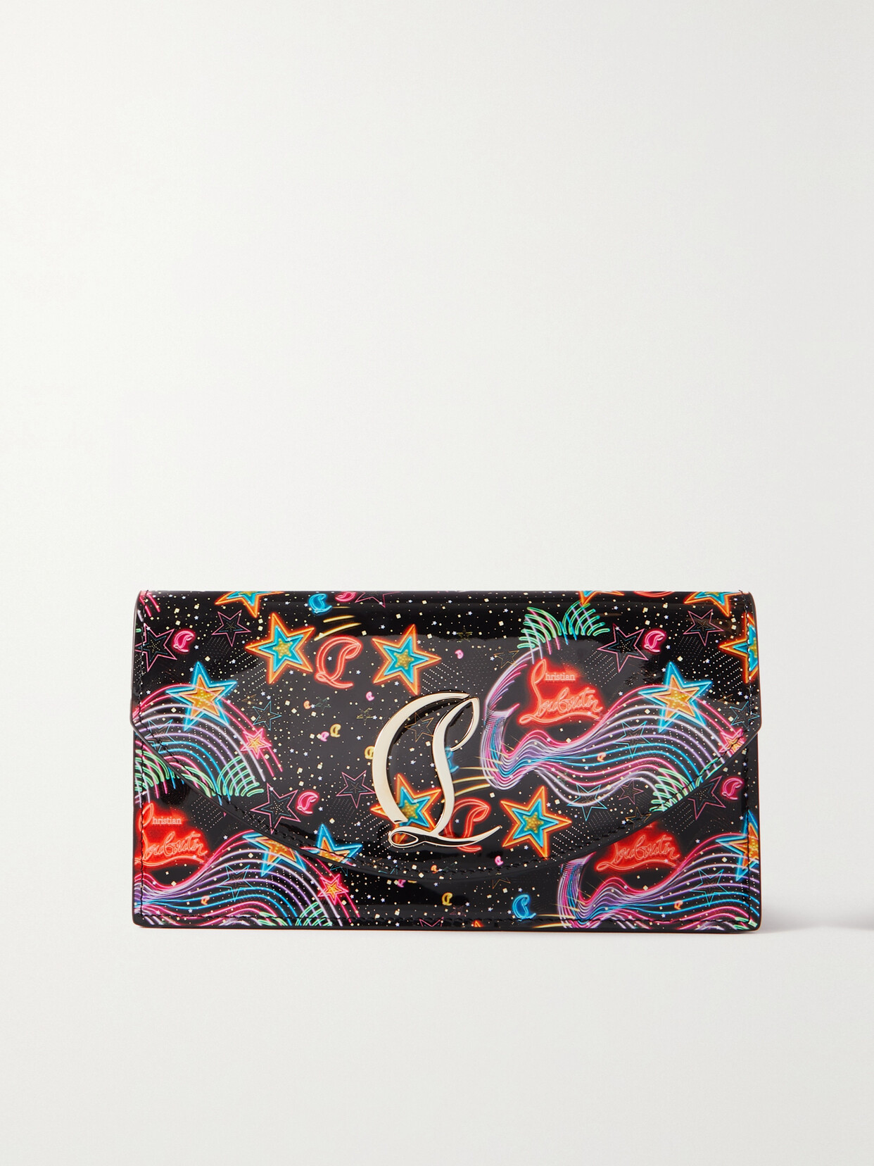 Christian Louboutin Loubi54 Starlight-print Patent Crossbody Bag In Black/multi