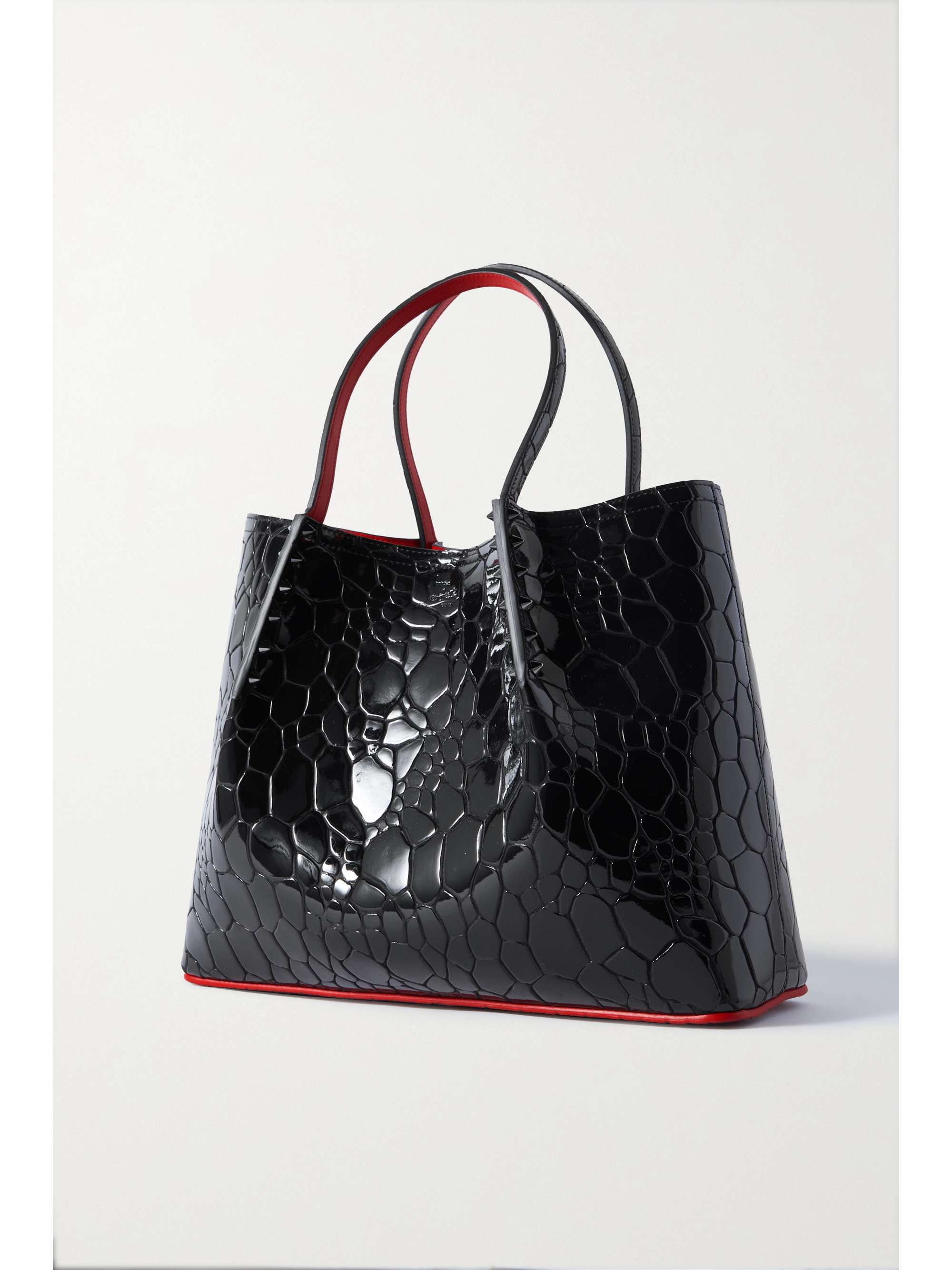 CHRISTIAN LOUBOUTIN Cabarock small embellished croc-effect patent-leather tote