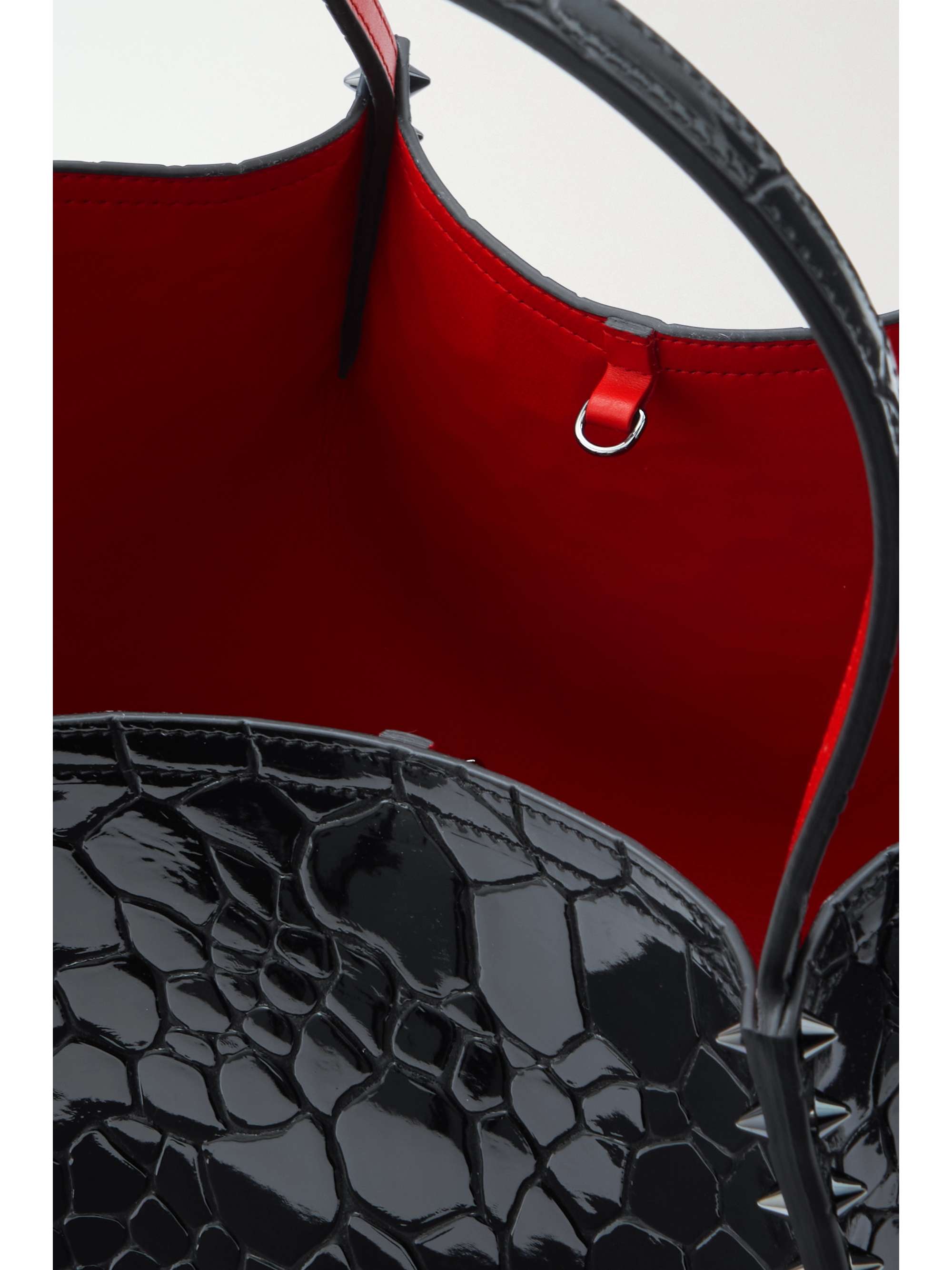 CHRISTIAN LOUBOUTIN Cabarock small embellished croc-effect patent-leather tote