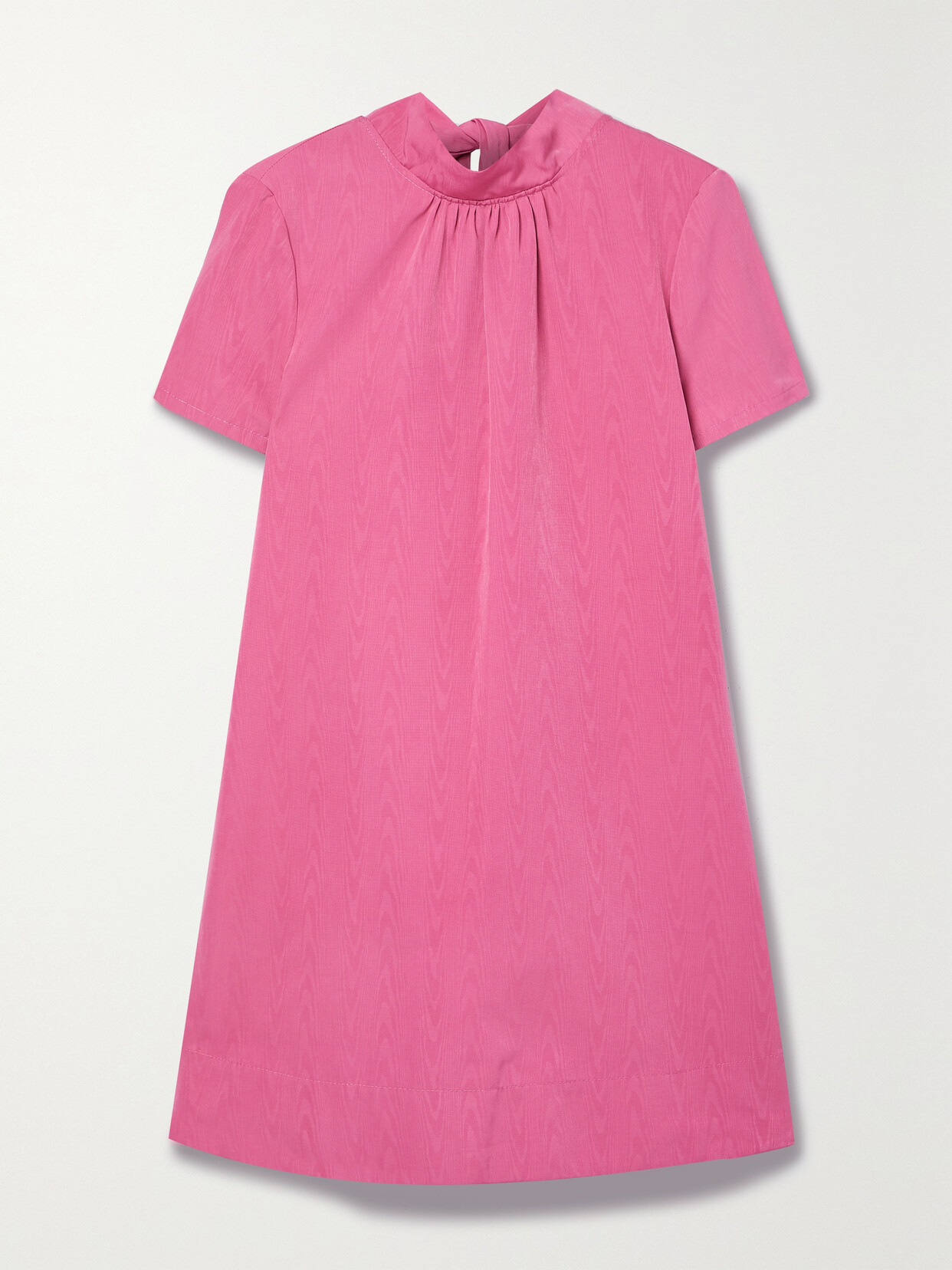 Staud Ilana Tie-back Bow Mini Dress In Pink