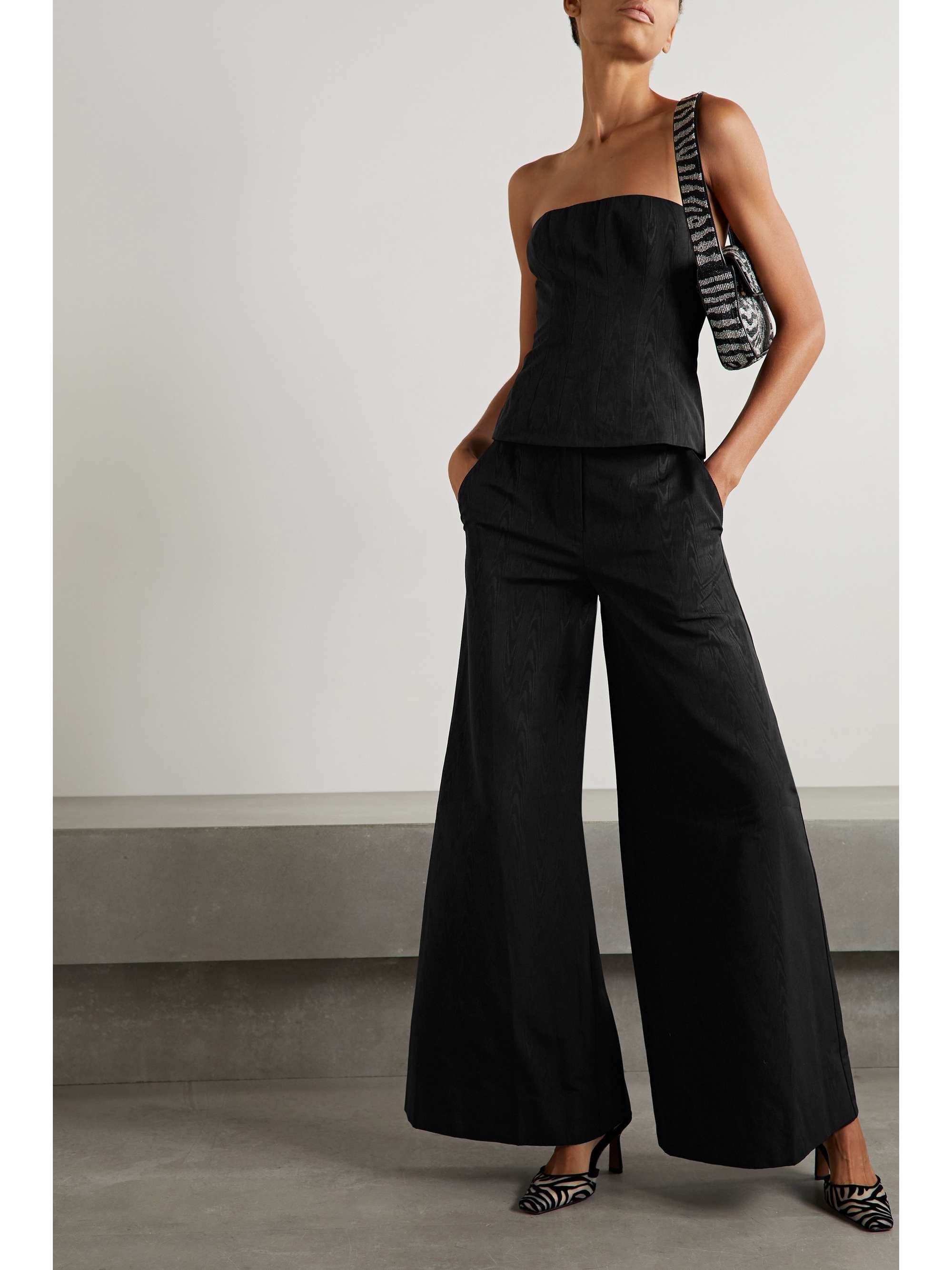 STAUD Oak moire wide-leg pants