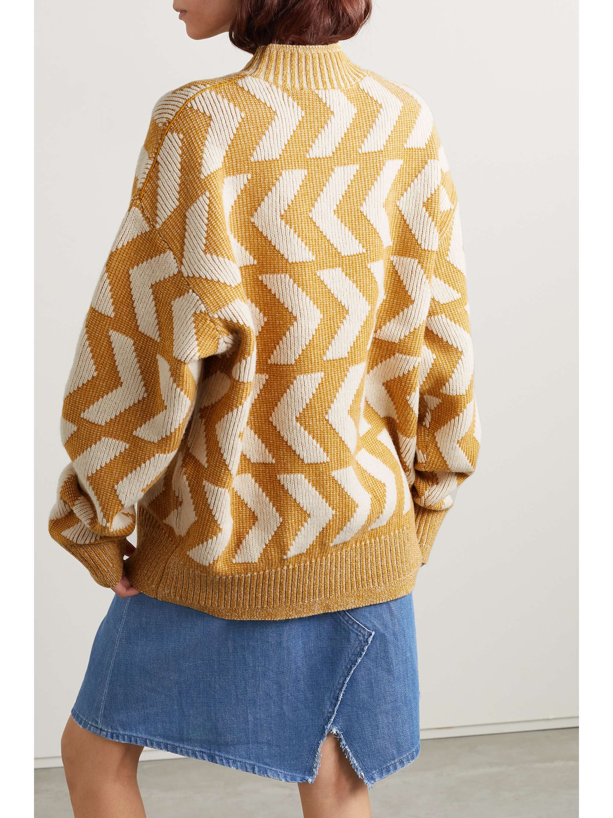 Saffron Oversized intarsia wool and cottonblend sweater ACNE STUDIOS