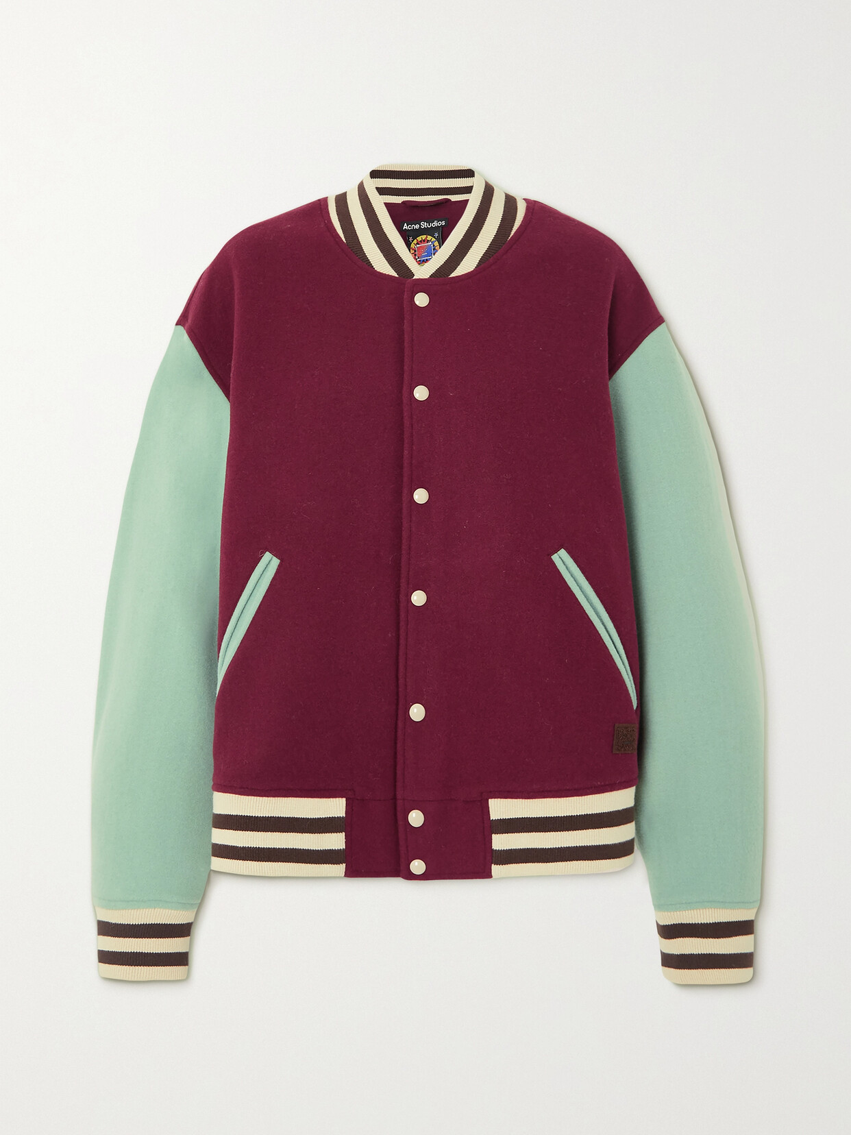 Acne Studios - Oversized Padded Wool-blend Bomber Jacket - Burgundy