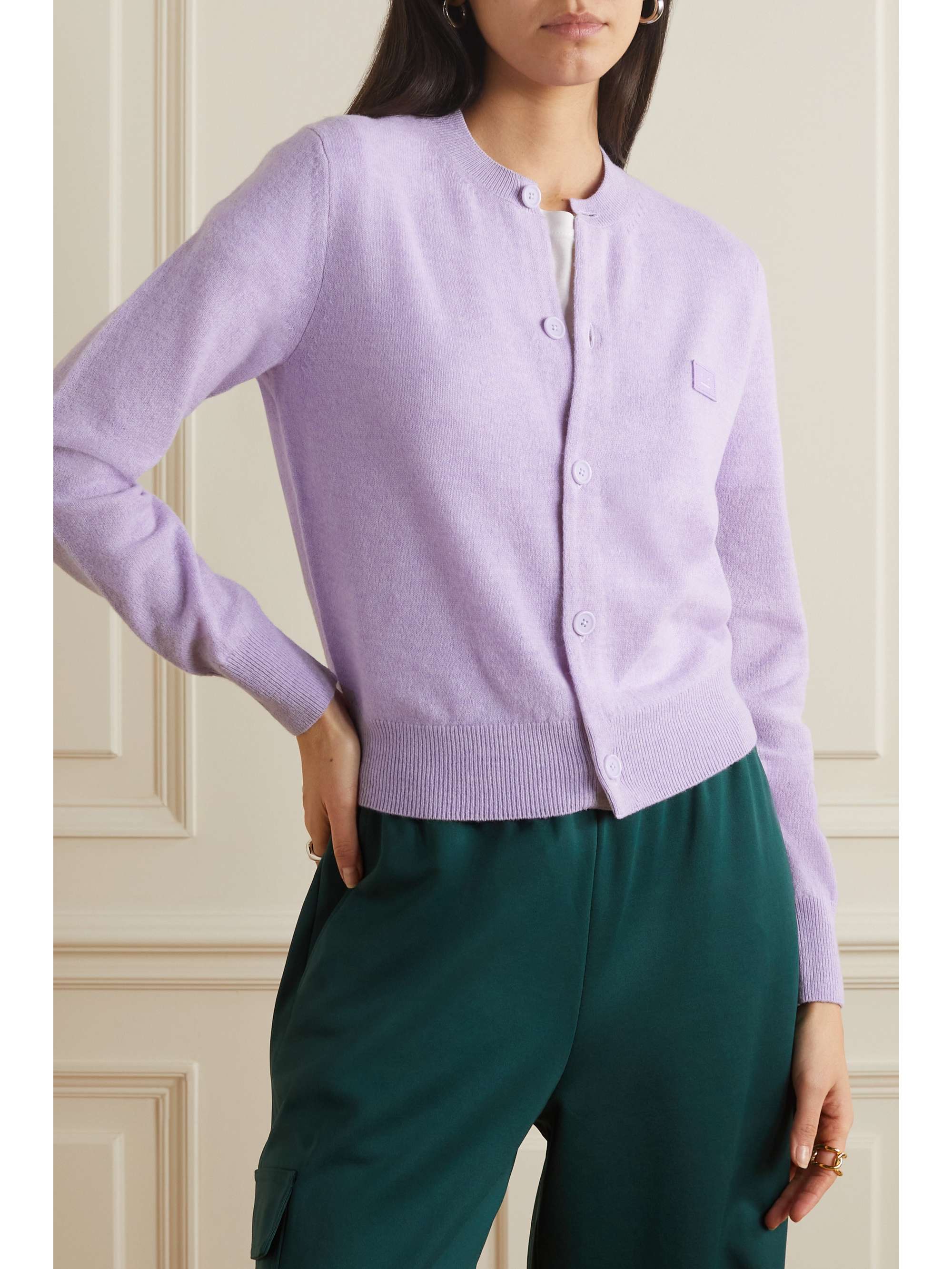 ACNE STUDIOS Cardigan en laine à appliqué