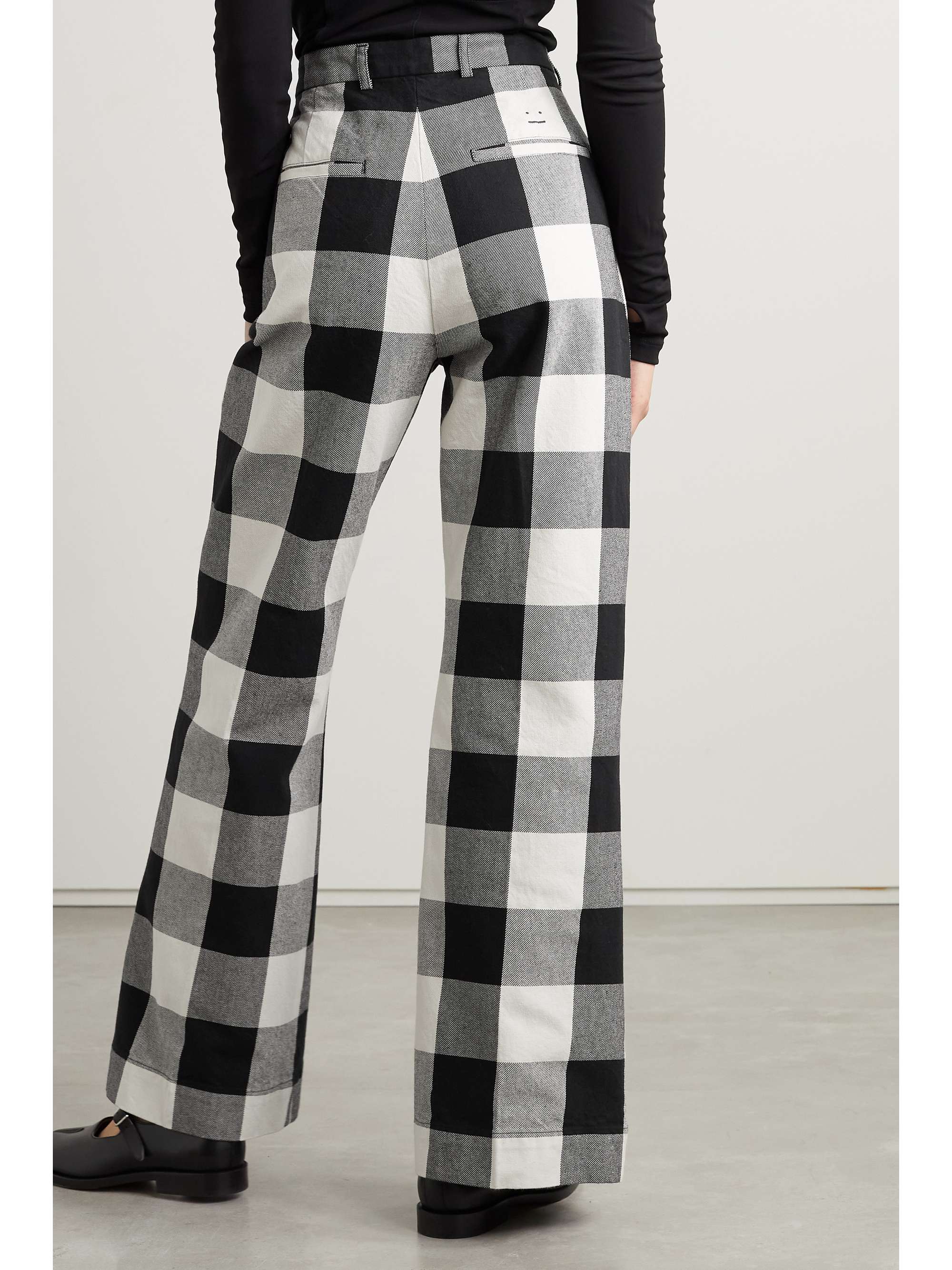 ACNE STUDIOS Checked organic cotton-twill wide-leg pants