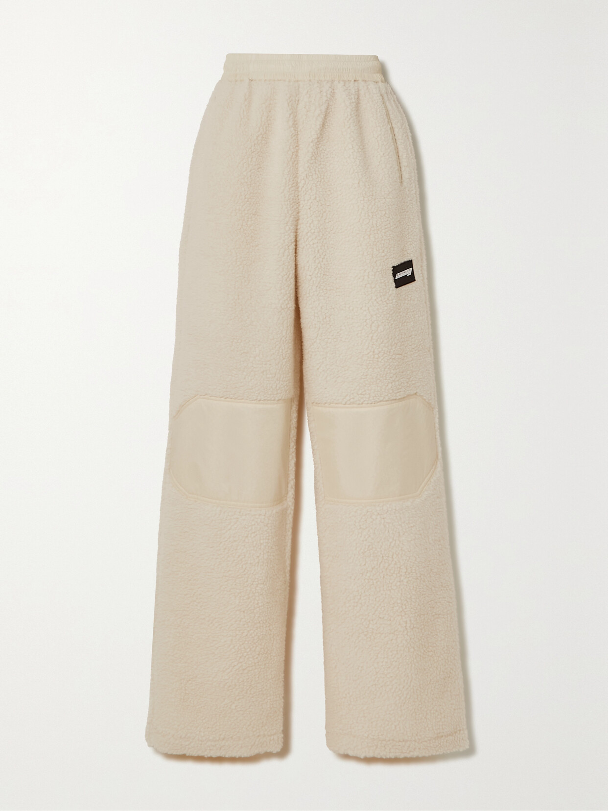 ROTATE Birger Christensen - Sunday Appliquéd Shell-trimmed Recycled Faux Shearling Sweatpants - Neutrals