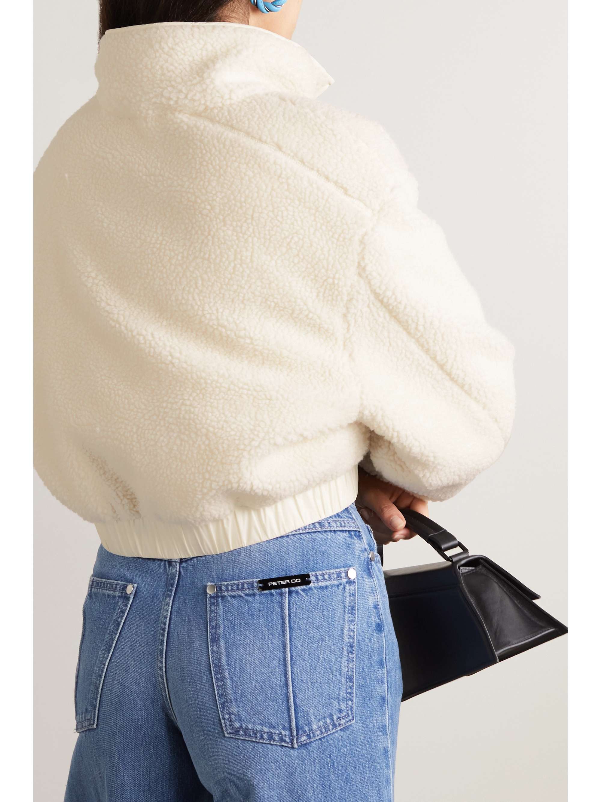 ROTATE BIRGER CHRISTENSEN Veste réversible en peau lainée synthétique et en tissu technique recyclé Teddy
