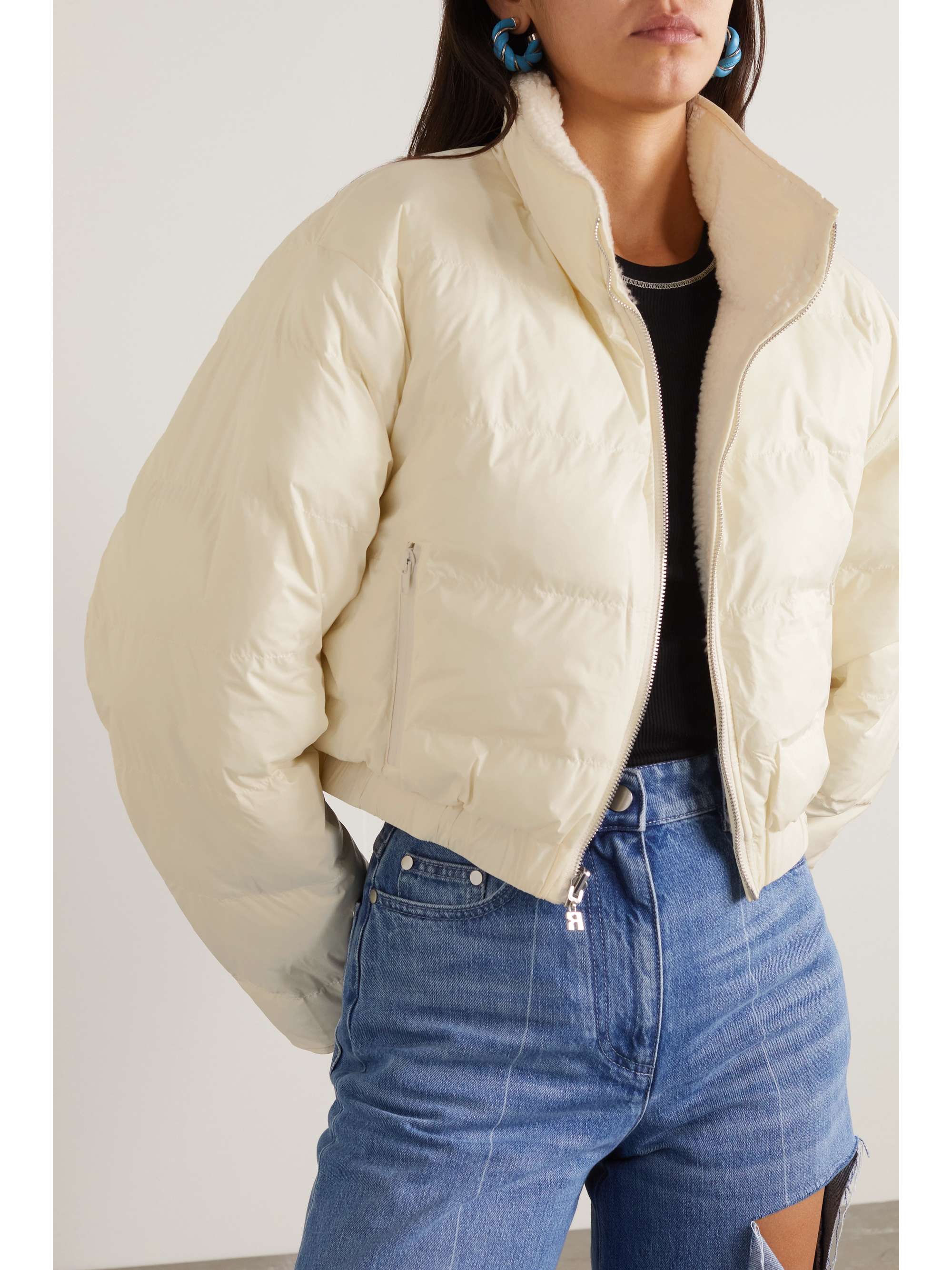ROTATE BIRGER CHRISTENSEN Veste réversible en peau lainée synthétique et en tissu technique recyclé Teddy