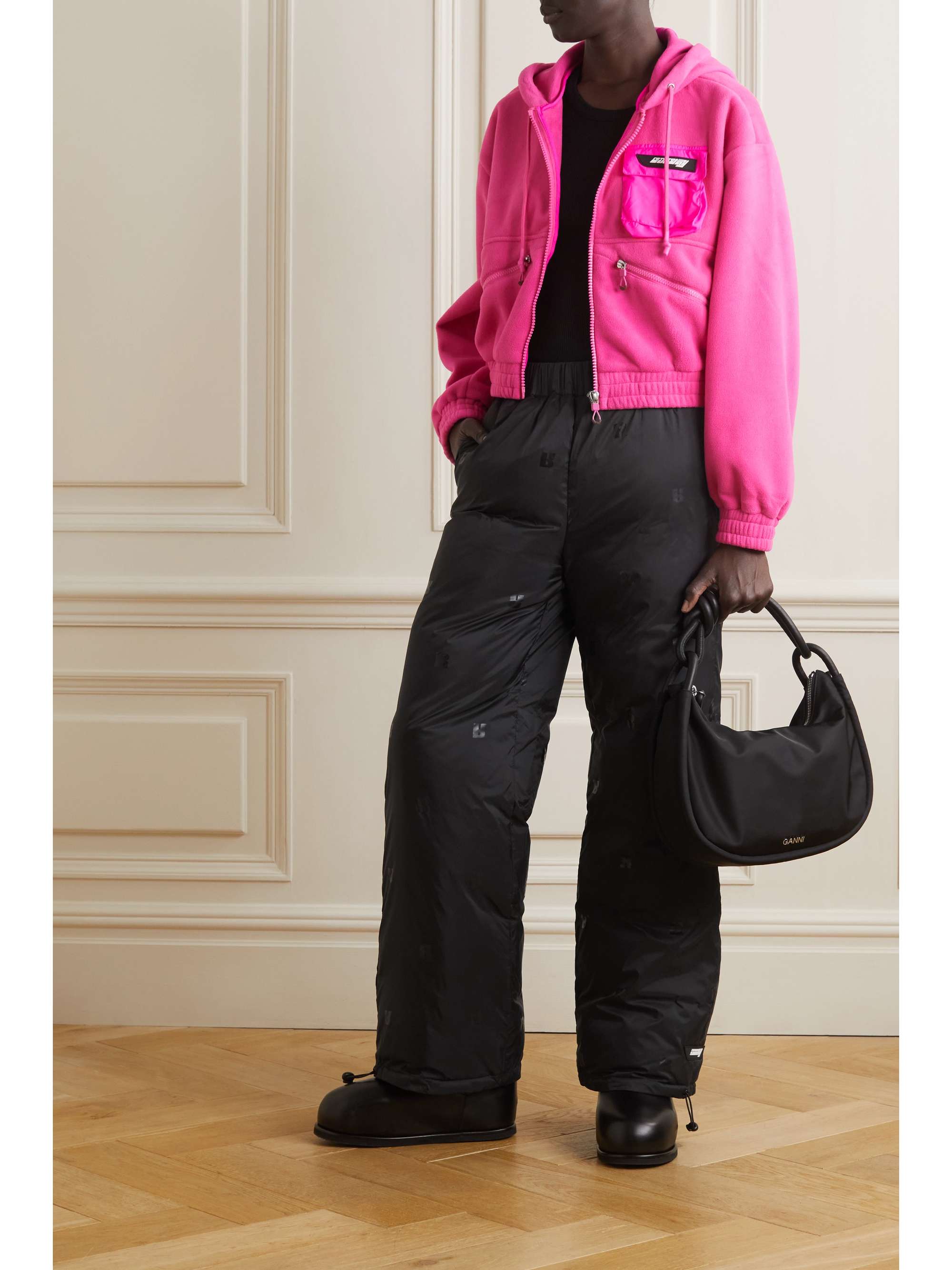 ROTATE BIRGER CHRISTENSEN Pantalon droit en tissu technique rembourré imprimé Sunday