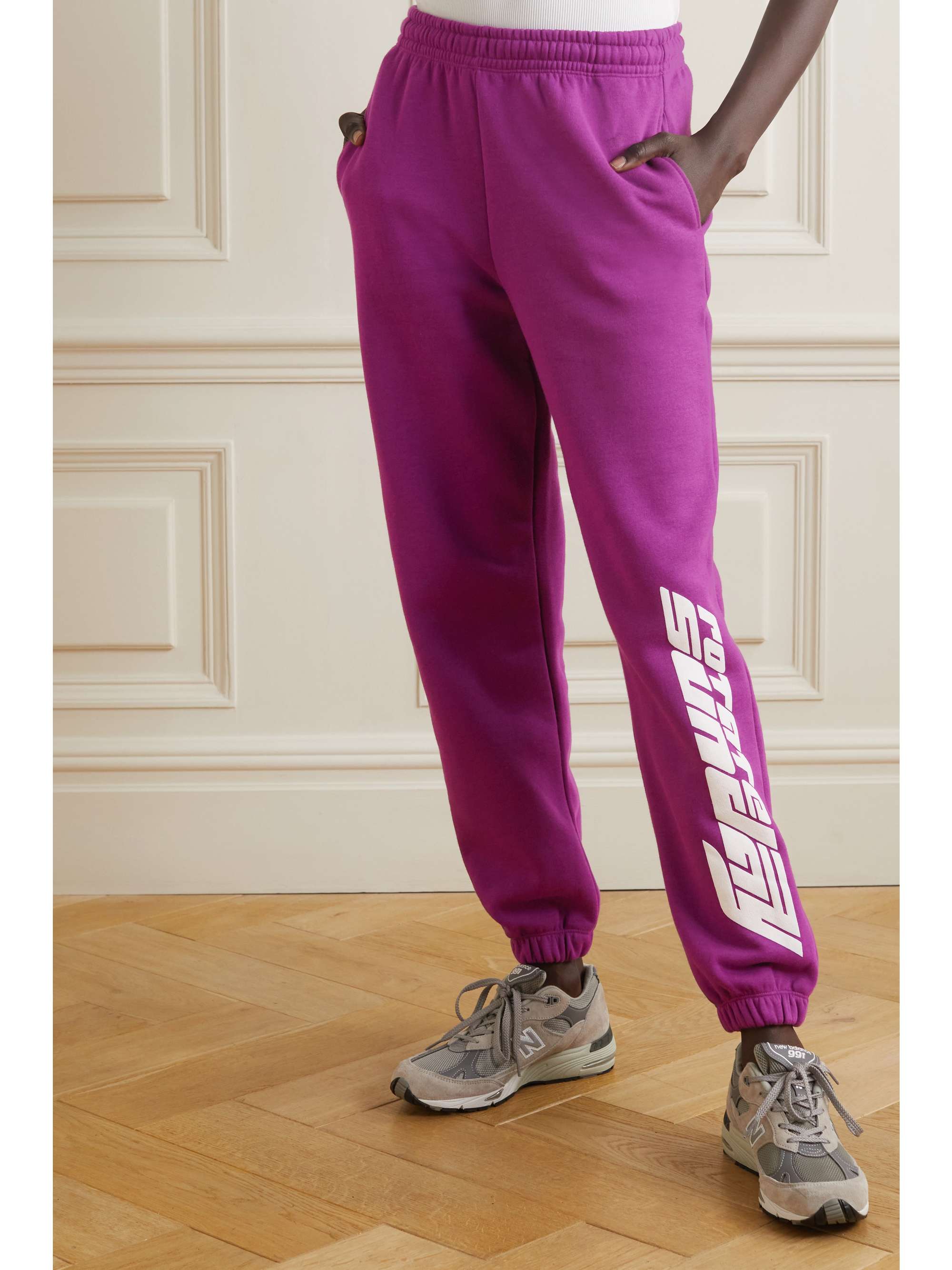 ROTATE BIRGER CHRISTENSEN Pantalon de survêtement en jersey de coton biologique imprimé Sunday