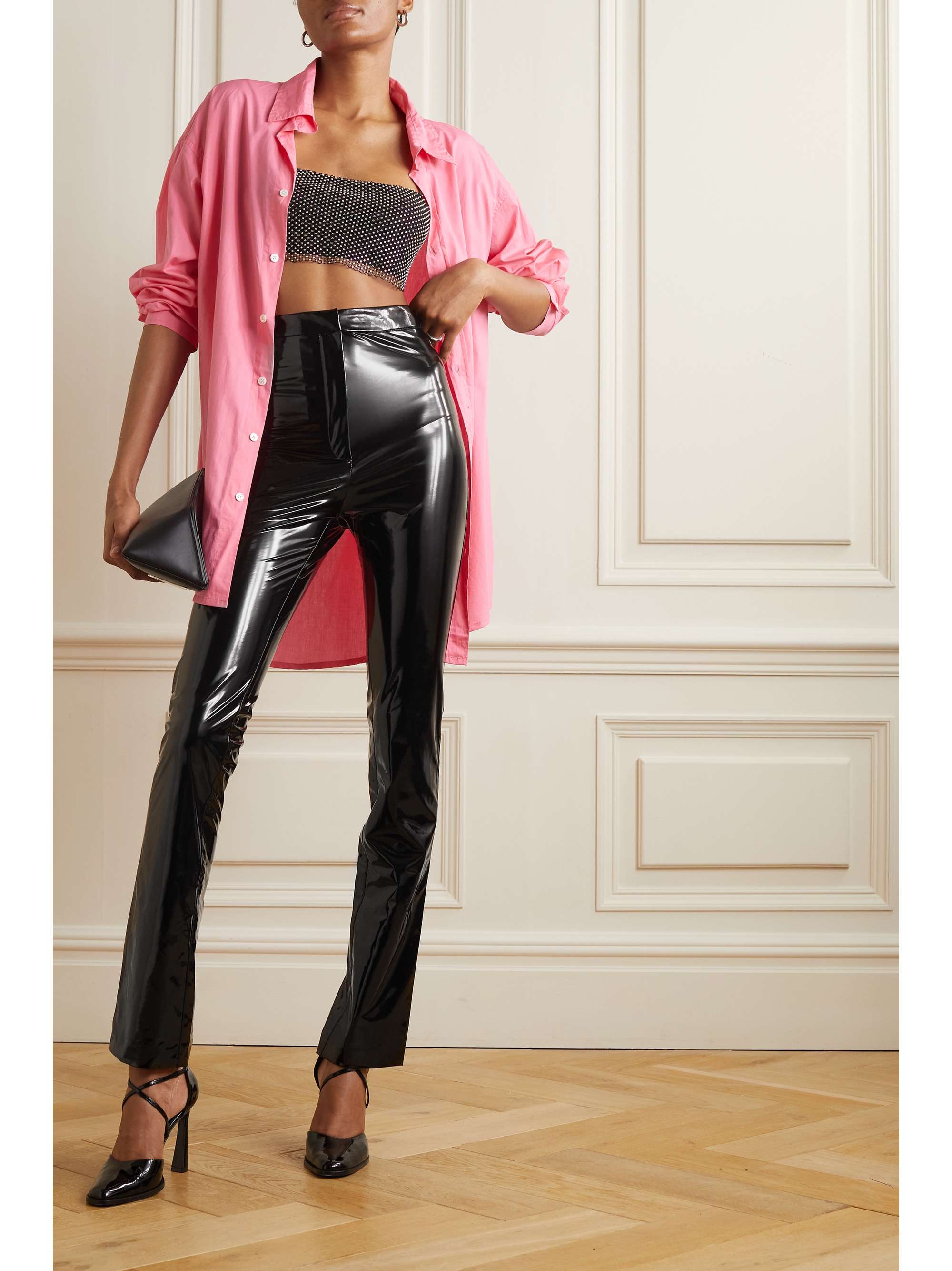 ROTATE BIRGER CHRISTENSEN Pantalon skinny en tissu enduit June