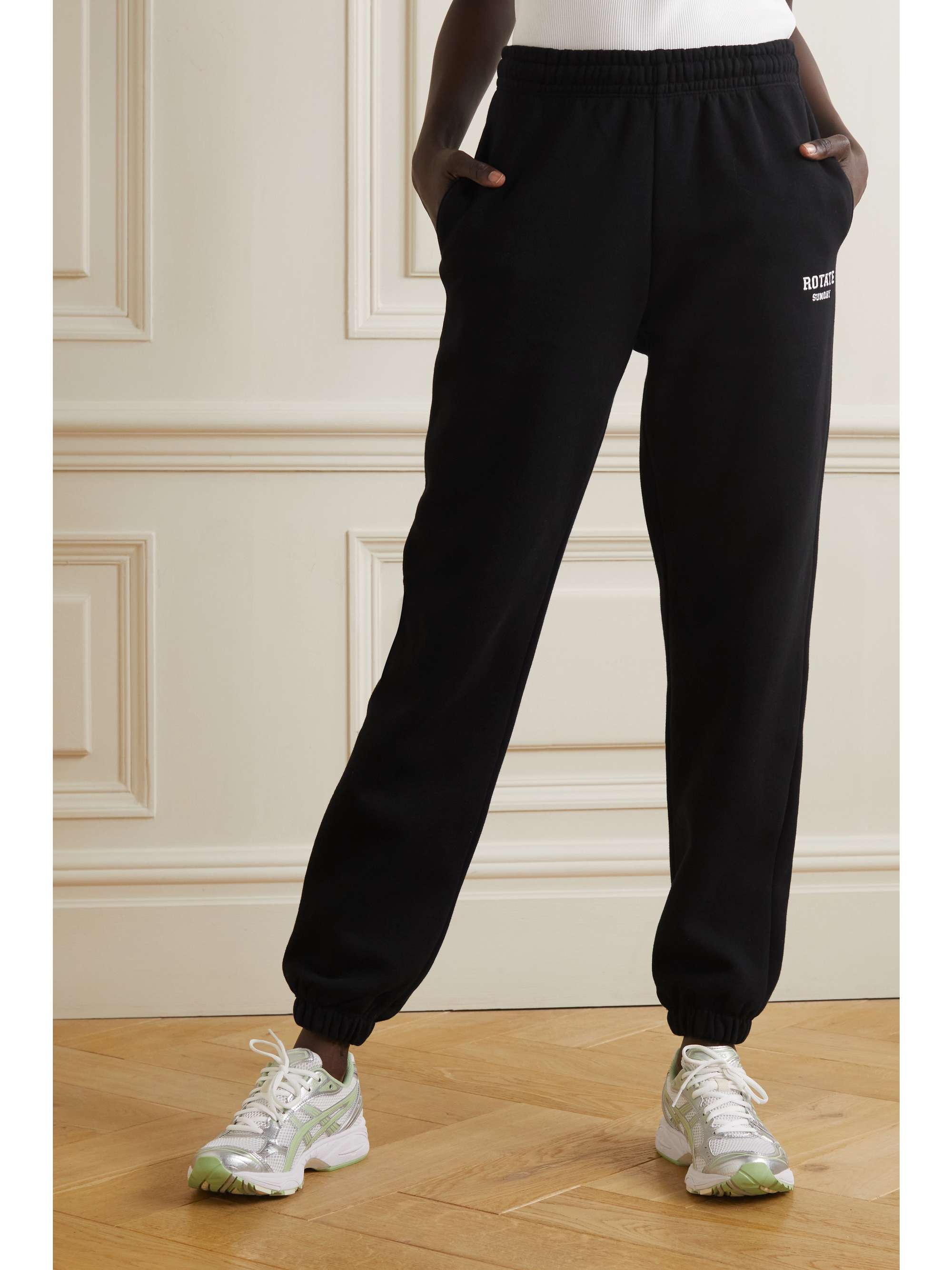 ROTATE BIRGER CHRISTENSEN Pantalon de survêtement en jersey de coton biologique à broderie Sunday