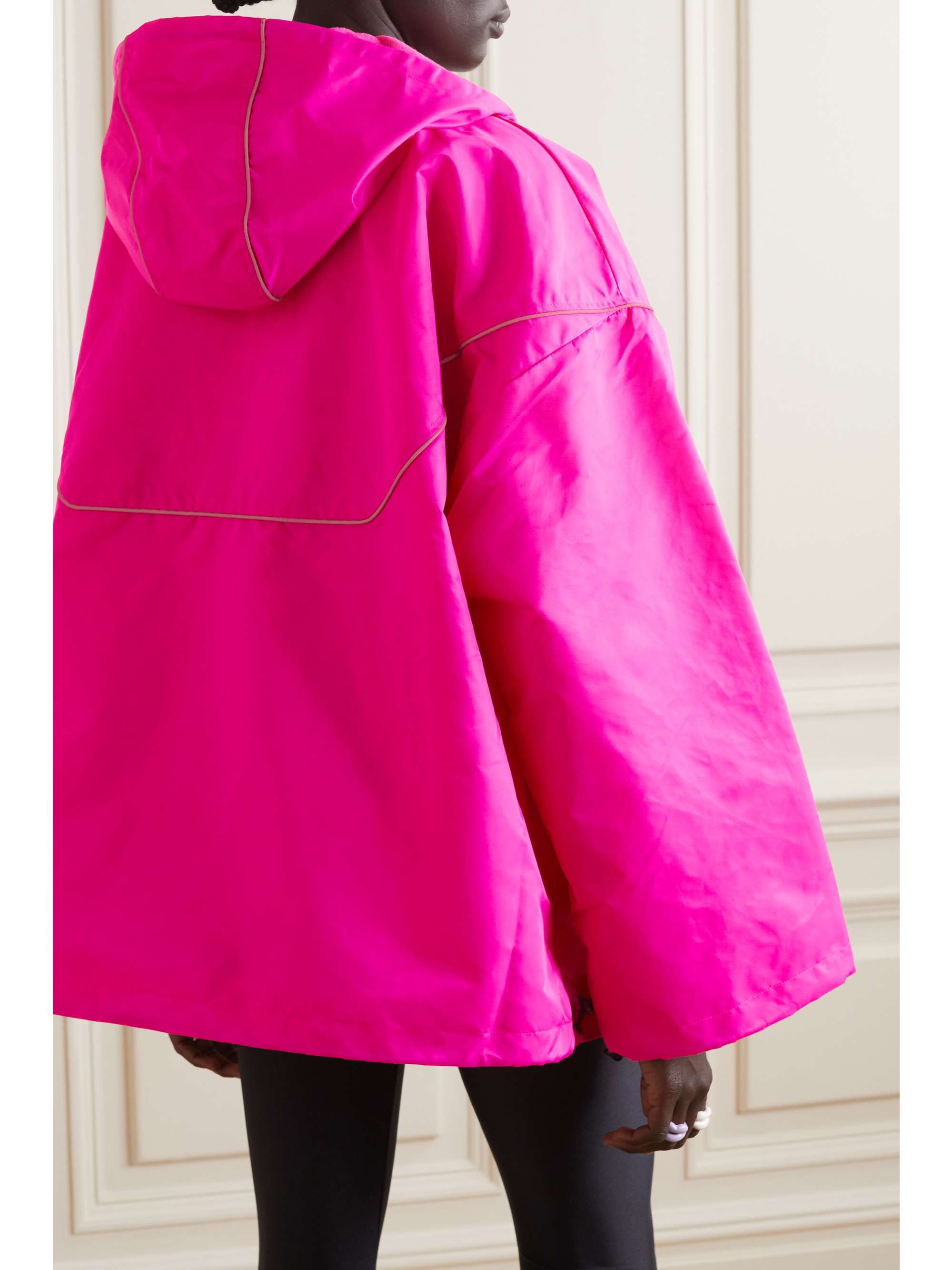 ROTATE BIRGER CHRISTENSEN Anorak à capuche en tissu technique recyclé à appliqué Sunday