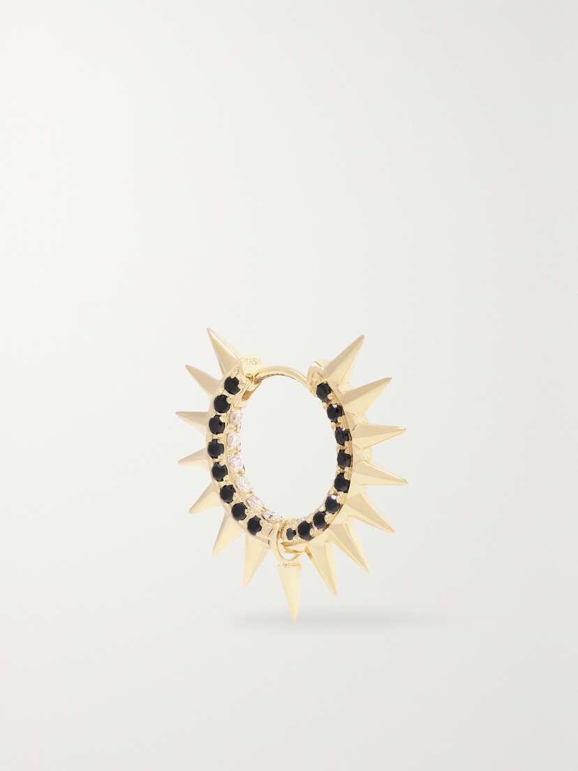 MARIA TASH Mohawk 9.5mm 14-karat Gold Diamond Single Hoop Earring