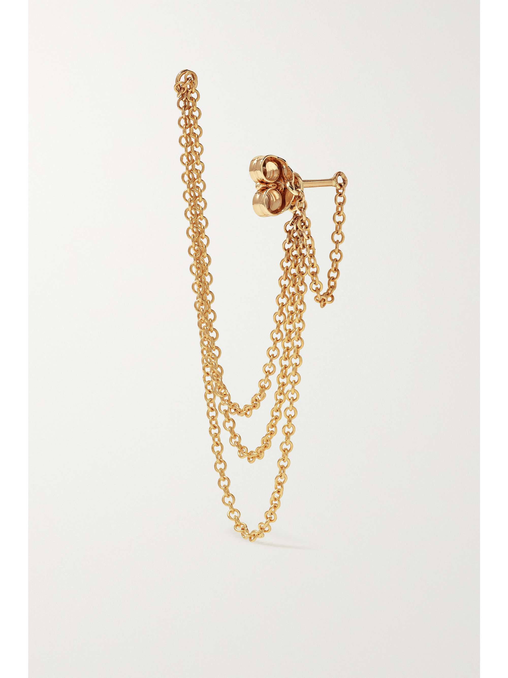MARIA TASH Triple Chain 14K 黄金单只耳环（76 毫米）