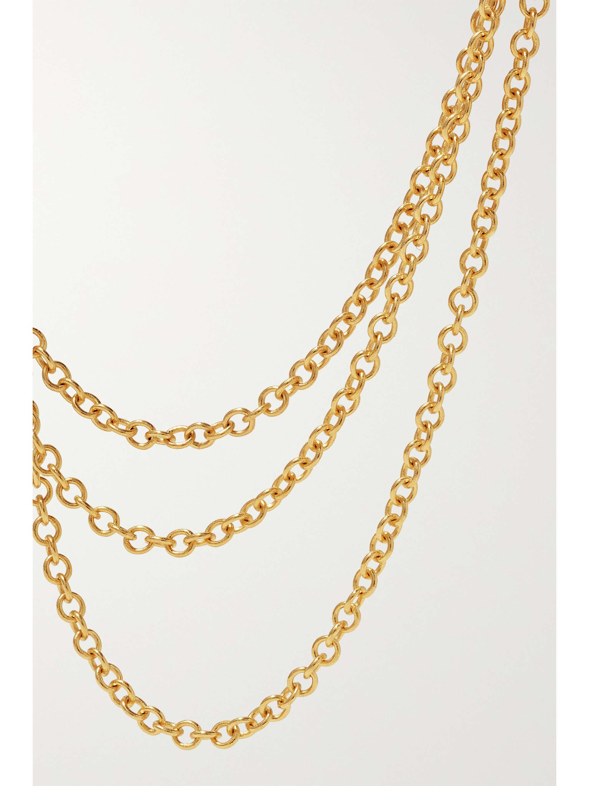 MARIA TASH Triple Chain 14K 黄金单只耳环（76 毫米）