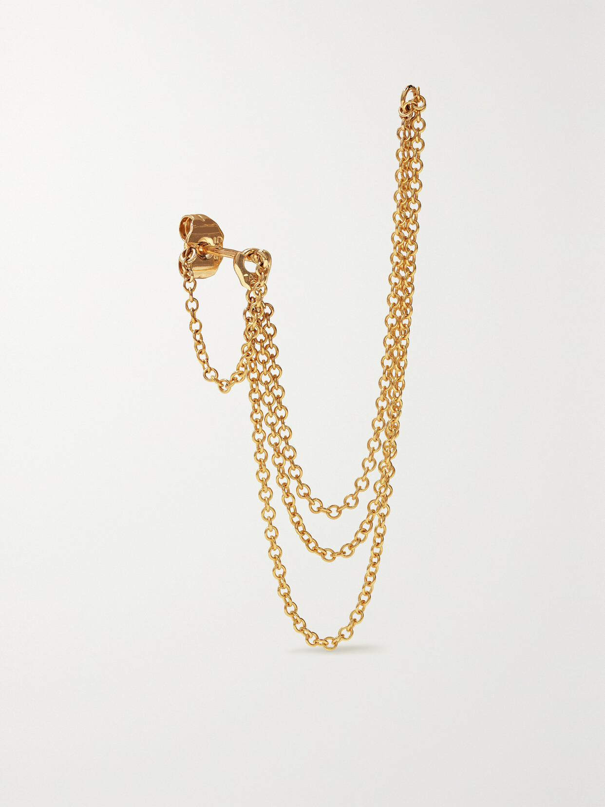 Maria Tash 76mm Triple Chain 14-karat Gold Single Earring