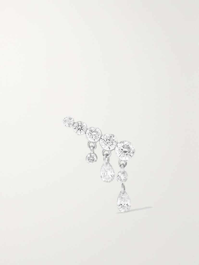 MARIA TASH Invisible Crescendo 18-karat White Gold Diamond Single Earring