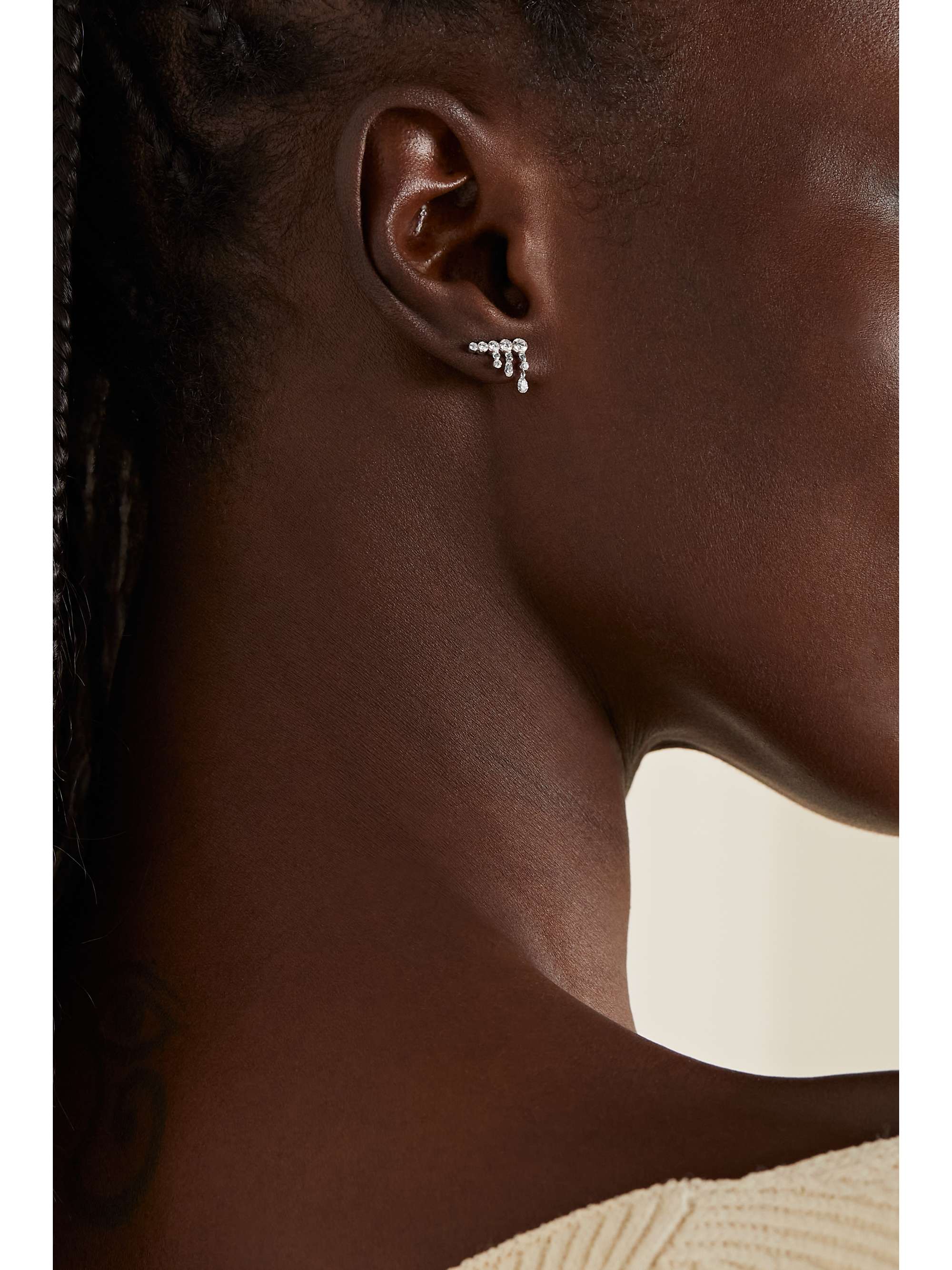 MARIA TASH Invisible Crescendo 18-karat white gold diamond single earring