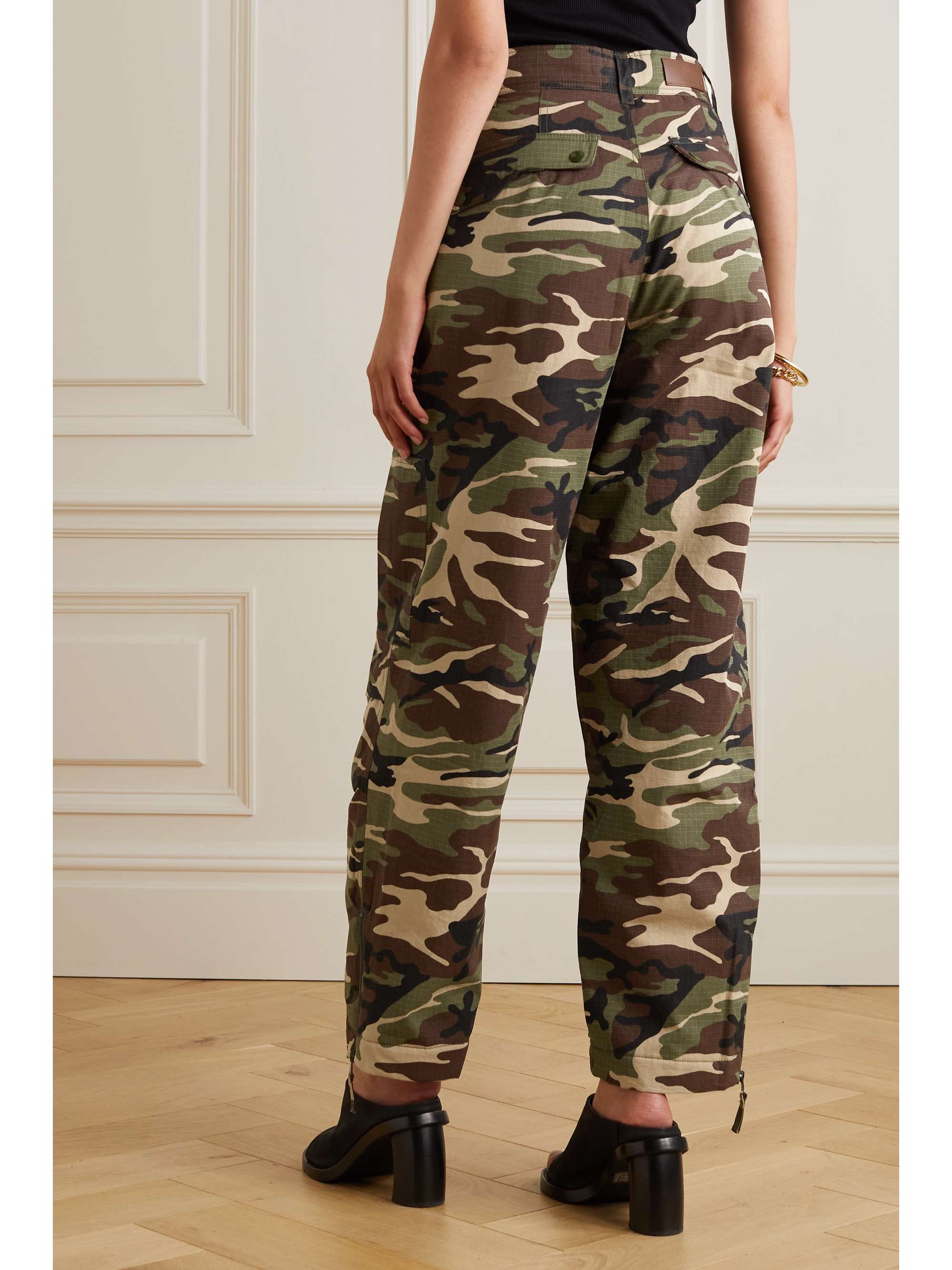 ANDERSSON BELL Padded camouflageprint cottonripstop straightleg