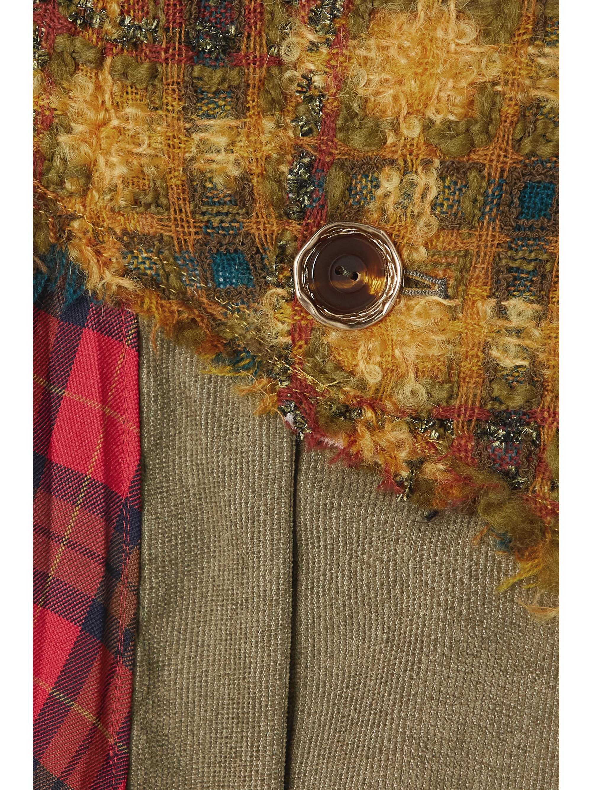 ANDERSSON BELL Margo patchwork checked wool-blend bouclé, corduroy and twill mini skirt