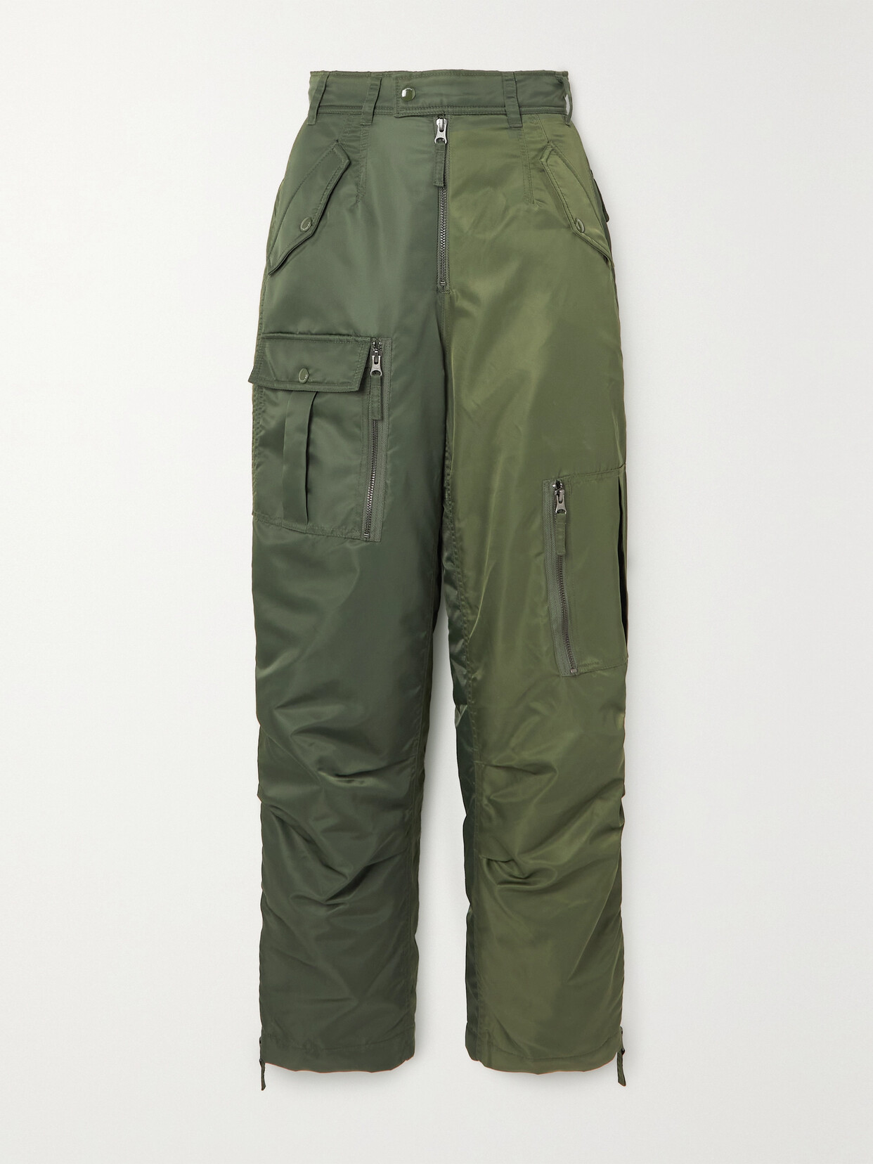 ANDERSSON BELL KAIA PADDED TWO-TONE SHELL STRAIGHT-LEG CARGO PANTS