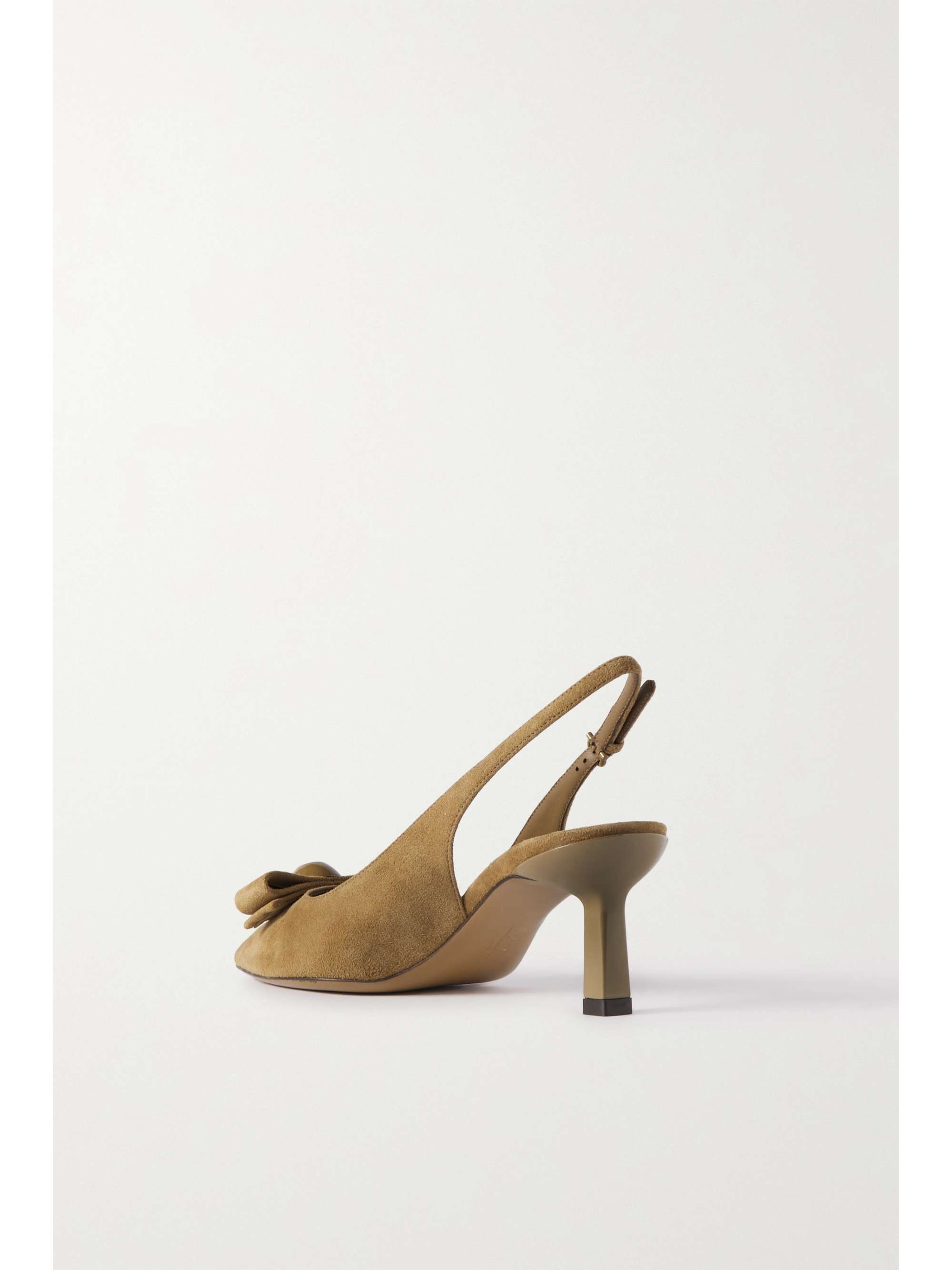 FERRAGAMO Karine embellished suede slingback pumps