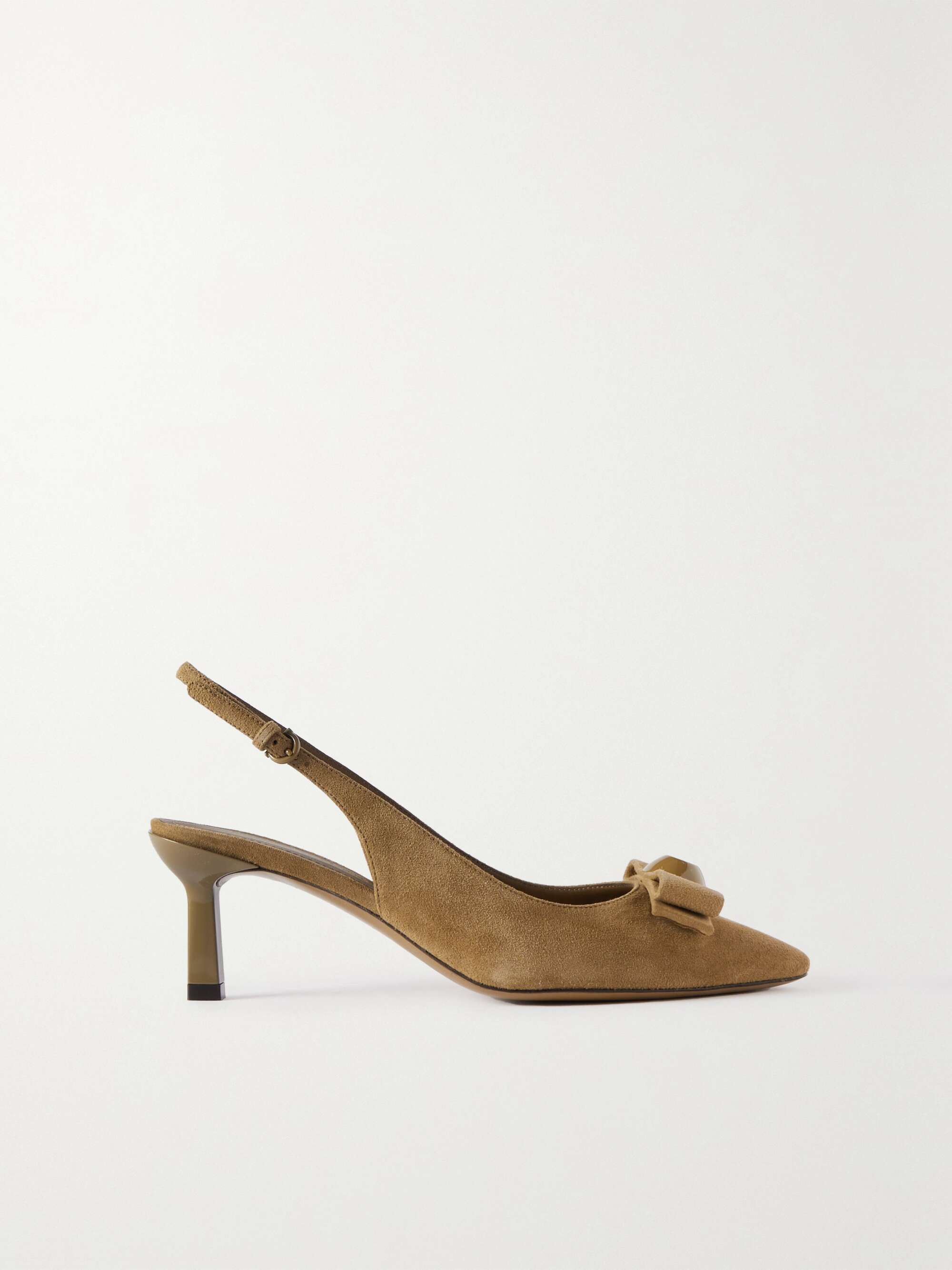 Karine embellished suede slingback pumps