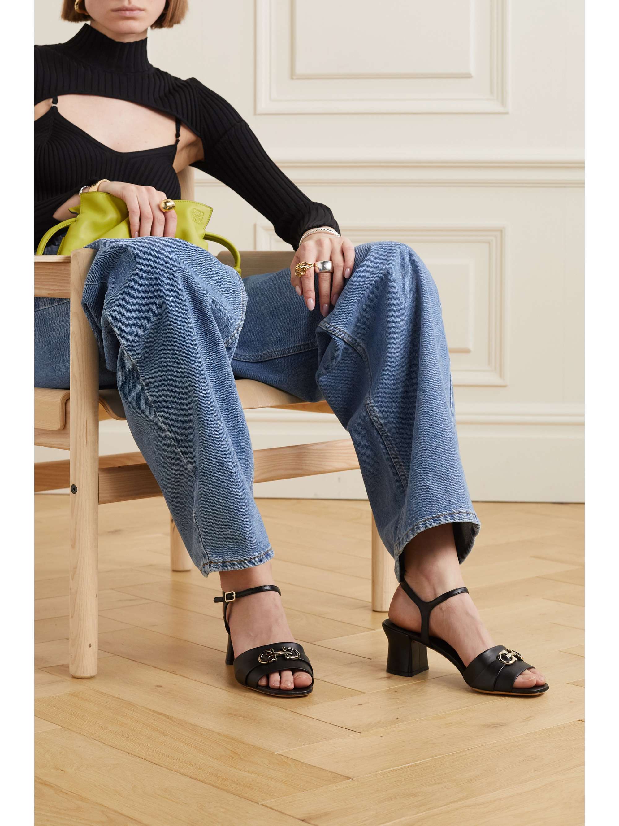 FERRAGAMO Ondina embellished leather sandals