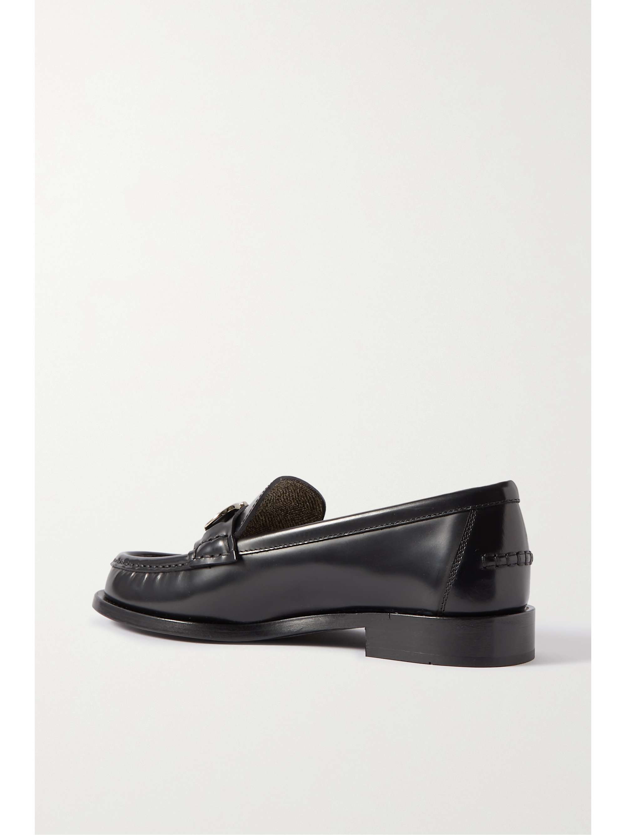 FERRAGAMO Ofelia embellished glossed-leather loafers