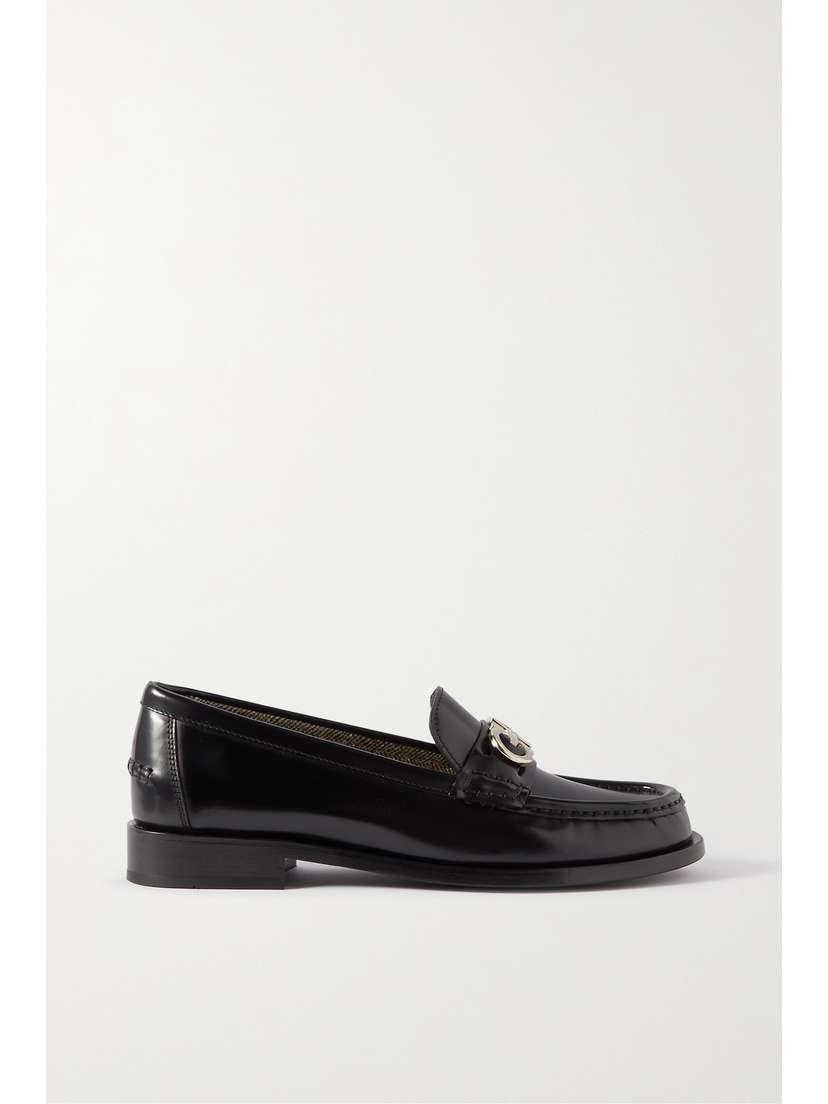 Ferragamo Ofelia Embellished Glossed-leather Loafers