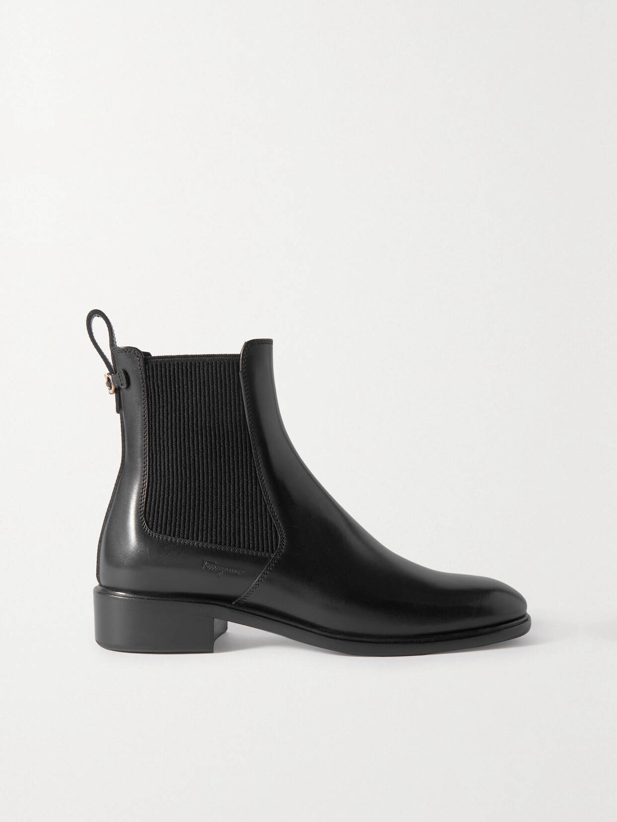 Ferragamo Double Gancini Chelsea Boot In Nero