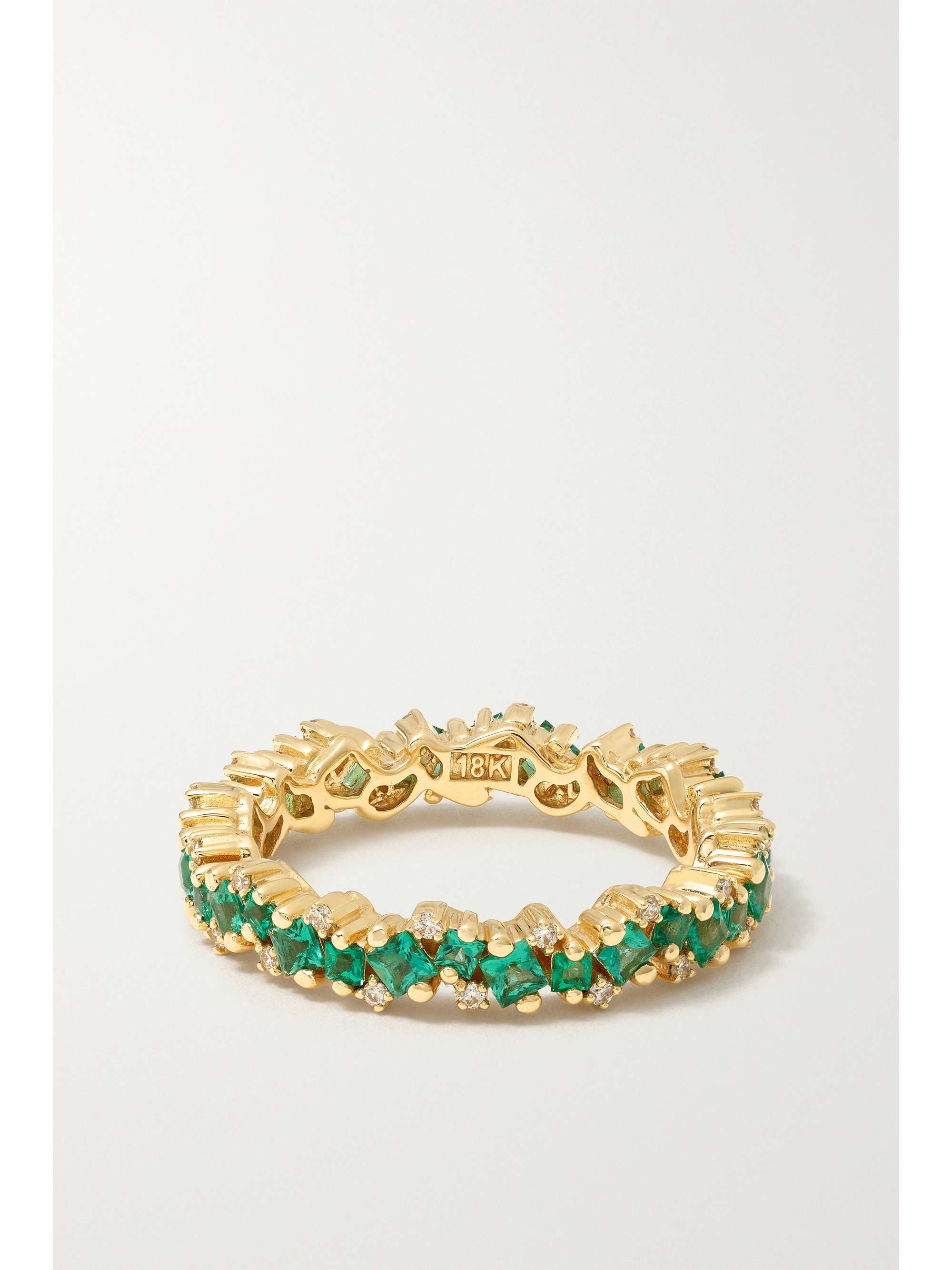 SUZANNE KALAN 18K 黄金、祖母绿、钻石戒指