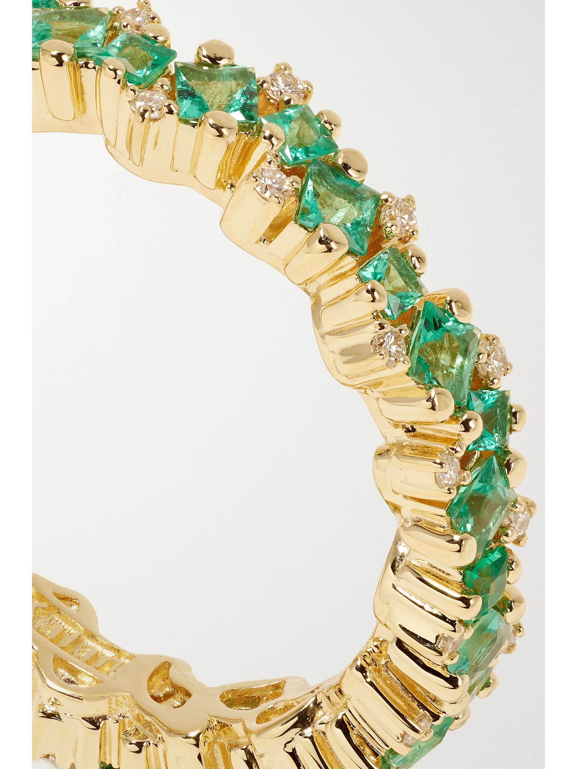 SUZANNE KALAN 18-karat gold, emerald and diamond ring | NET-A-PORTER