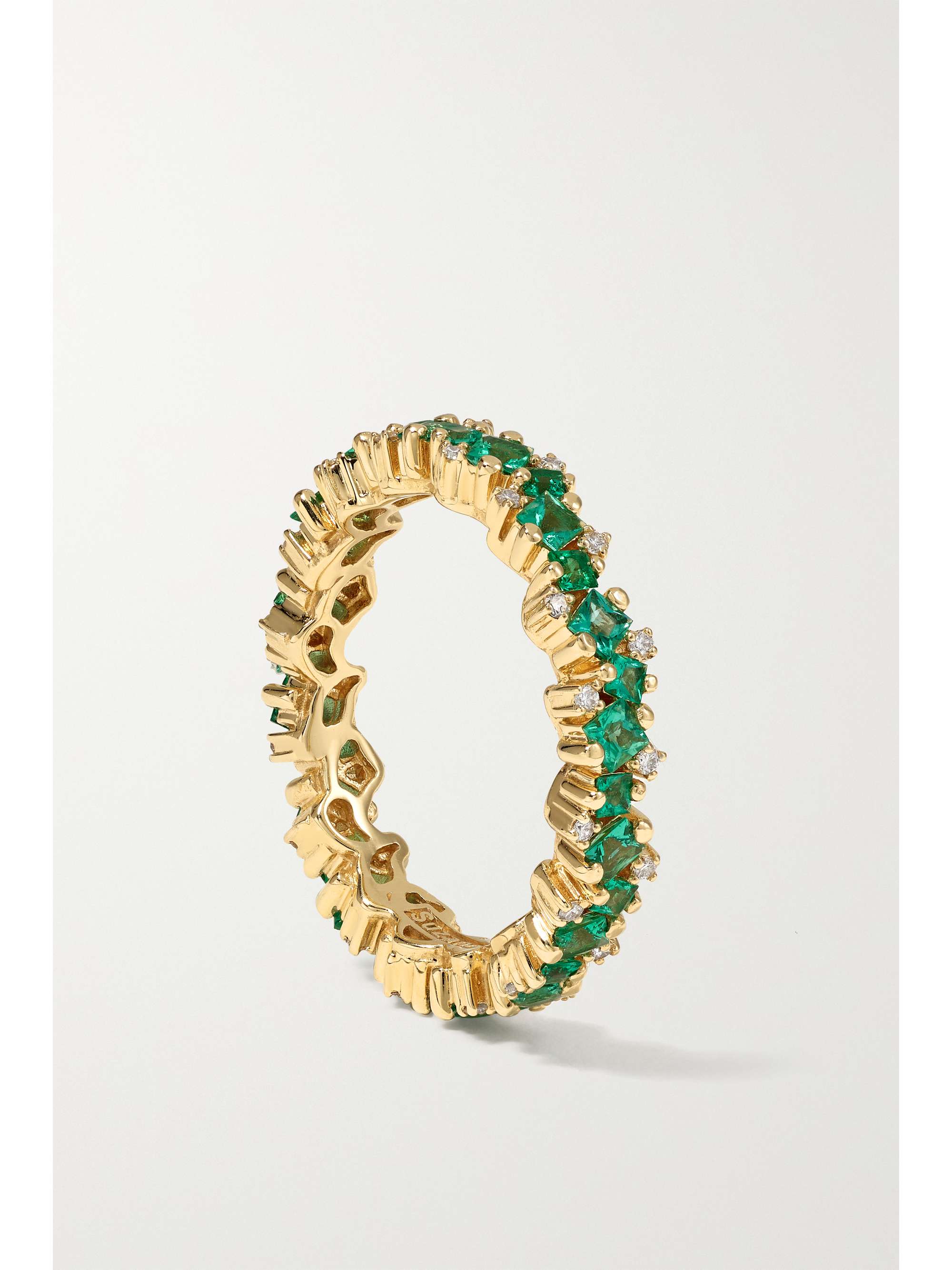 SUZANNE KALAN 18K 黄金、祖母绿、钻石戒指