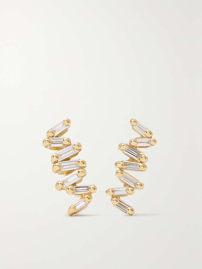 Suzanne Kalan 18-karat  Diamond Earrings