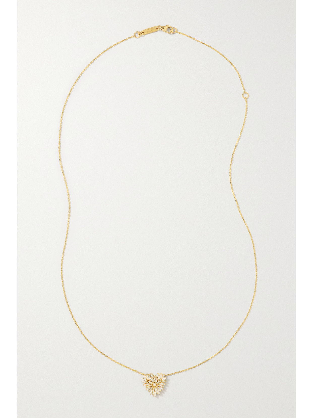 Suzanne Kalan Small Rose Gold And Diamond Classic Heart Necklace In Gold
