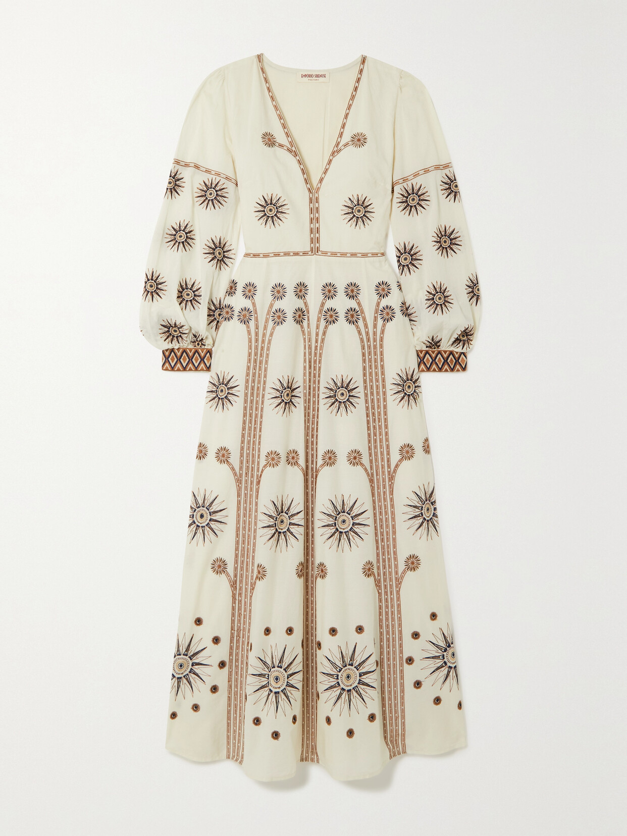 Emporio Sirenuse + Net Sustain Adelaide Balance Embroidered Cotton-voile Maxi Dress