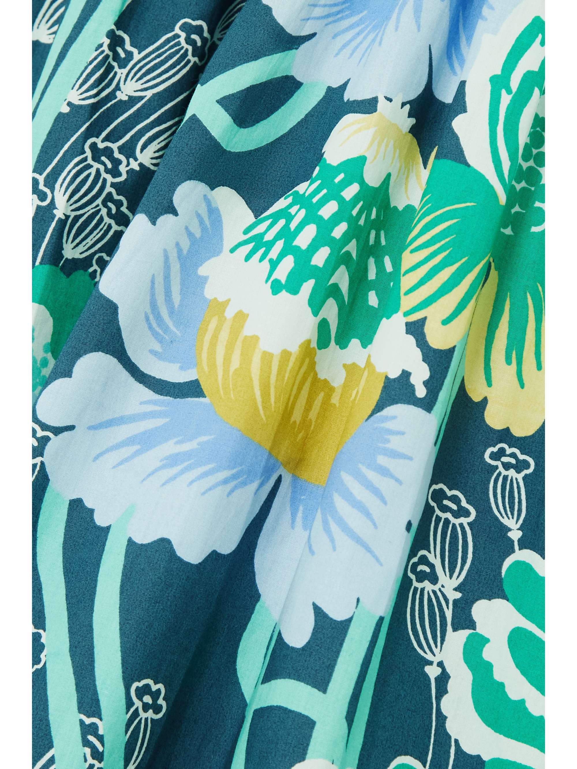 EMPORIO SIRENUSE + NET SUSTAIN Loretta tiered floral-print cotton-poplin midi dress