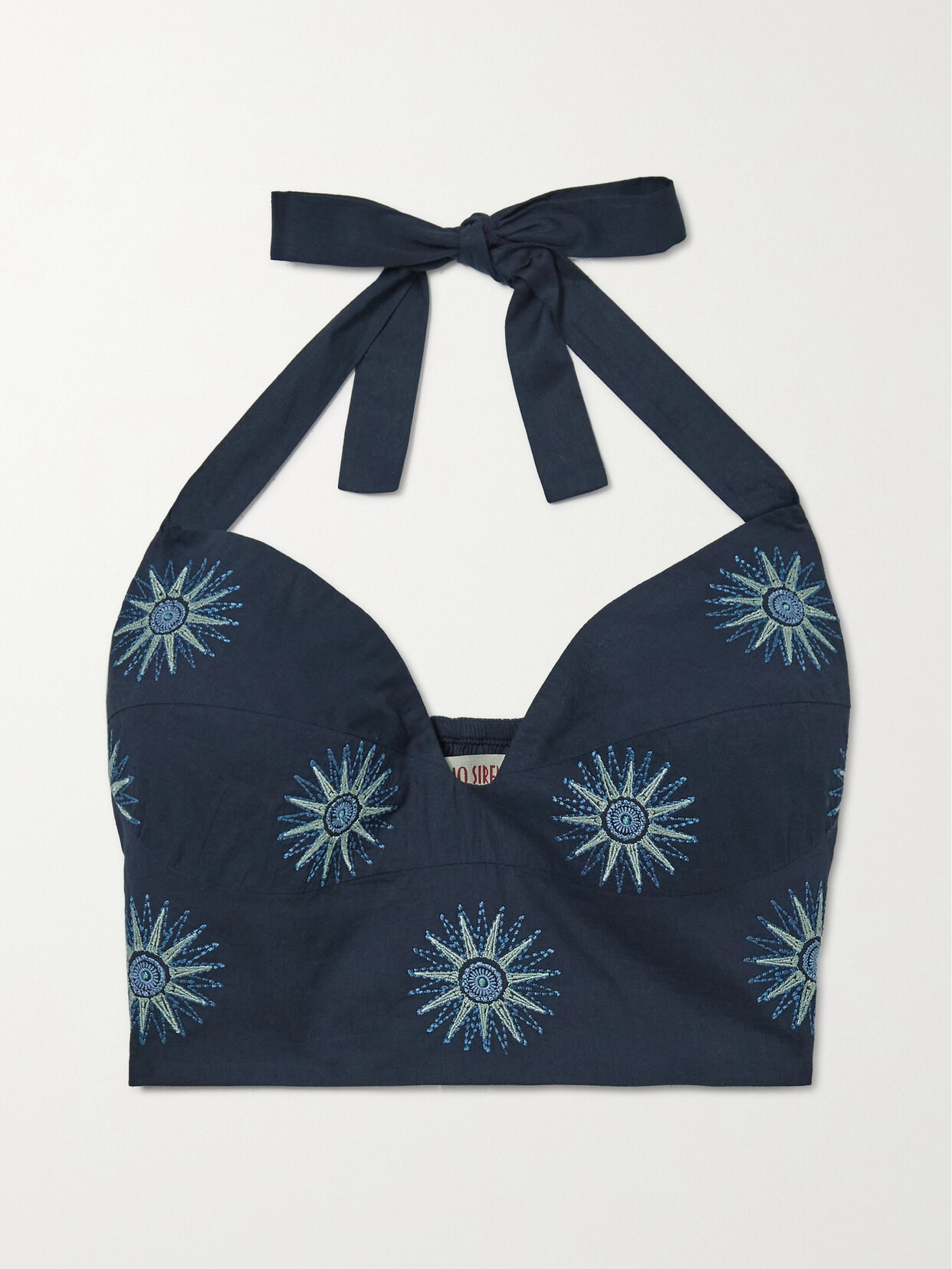 Emporio Sirenuse + Net Sustain Isabella Balance Cropped Embroidered Cotton-voile Halterneck Top - Ivory