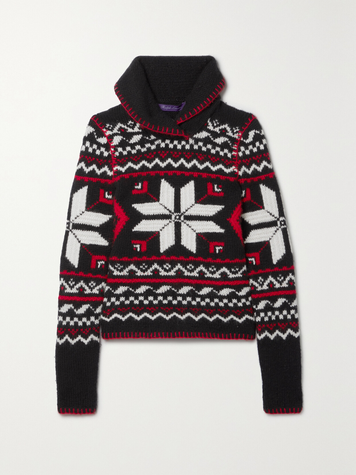 Polo Ralph Lauren Intarsia-knit Cashmere Sweater In Black