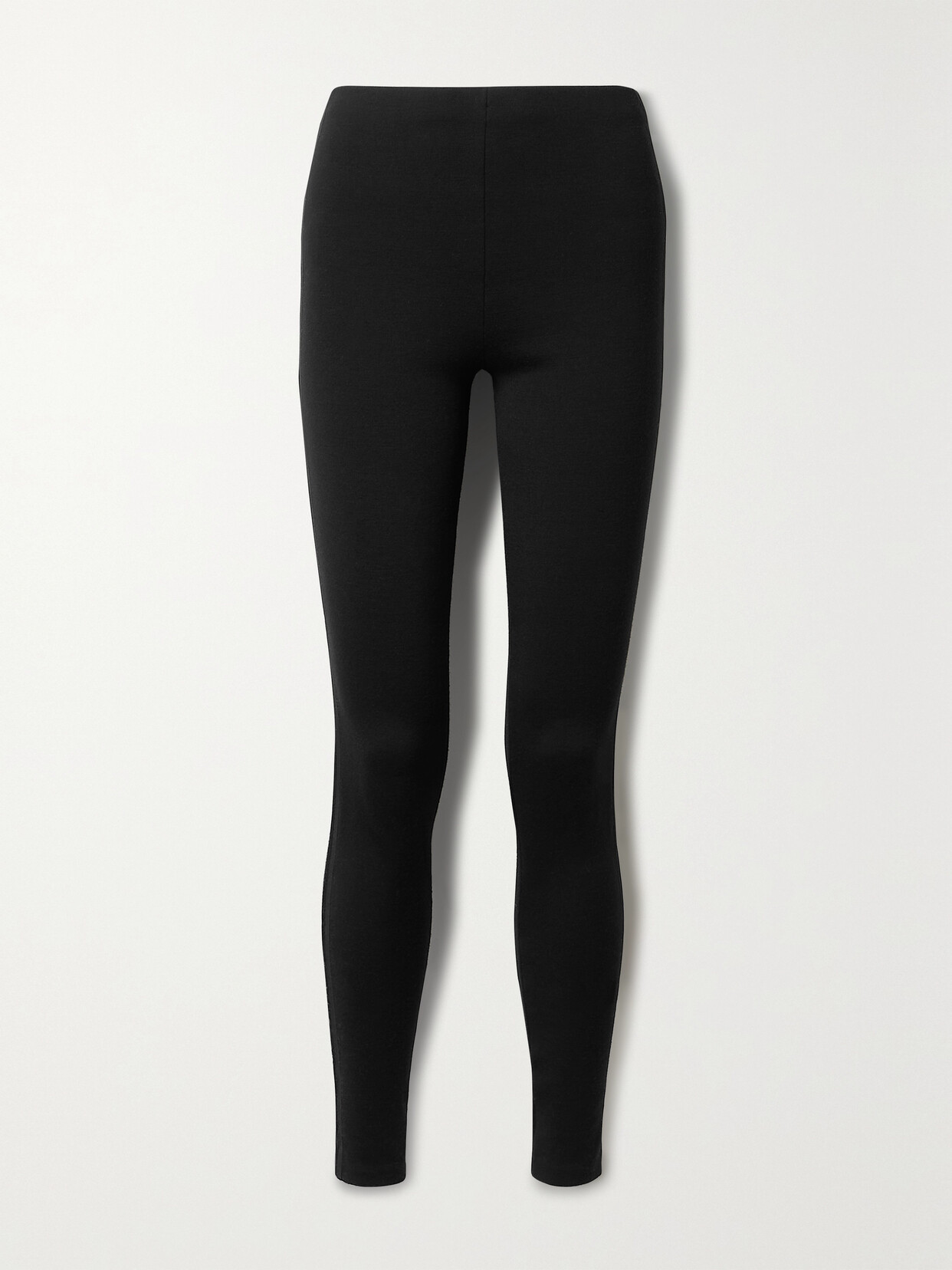 Ralph Lauren Collection - Crystal-embellished Grosgrain-trimmed Wool Leggings - Black