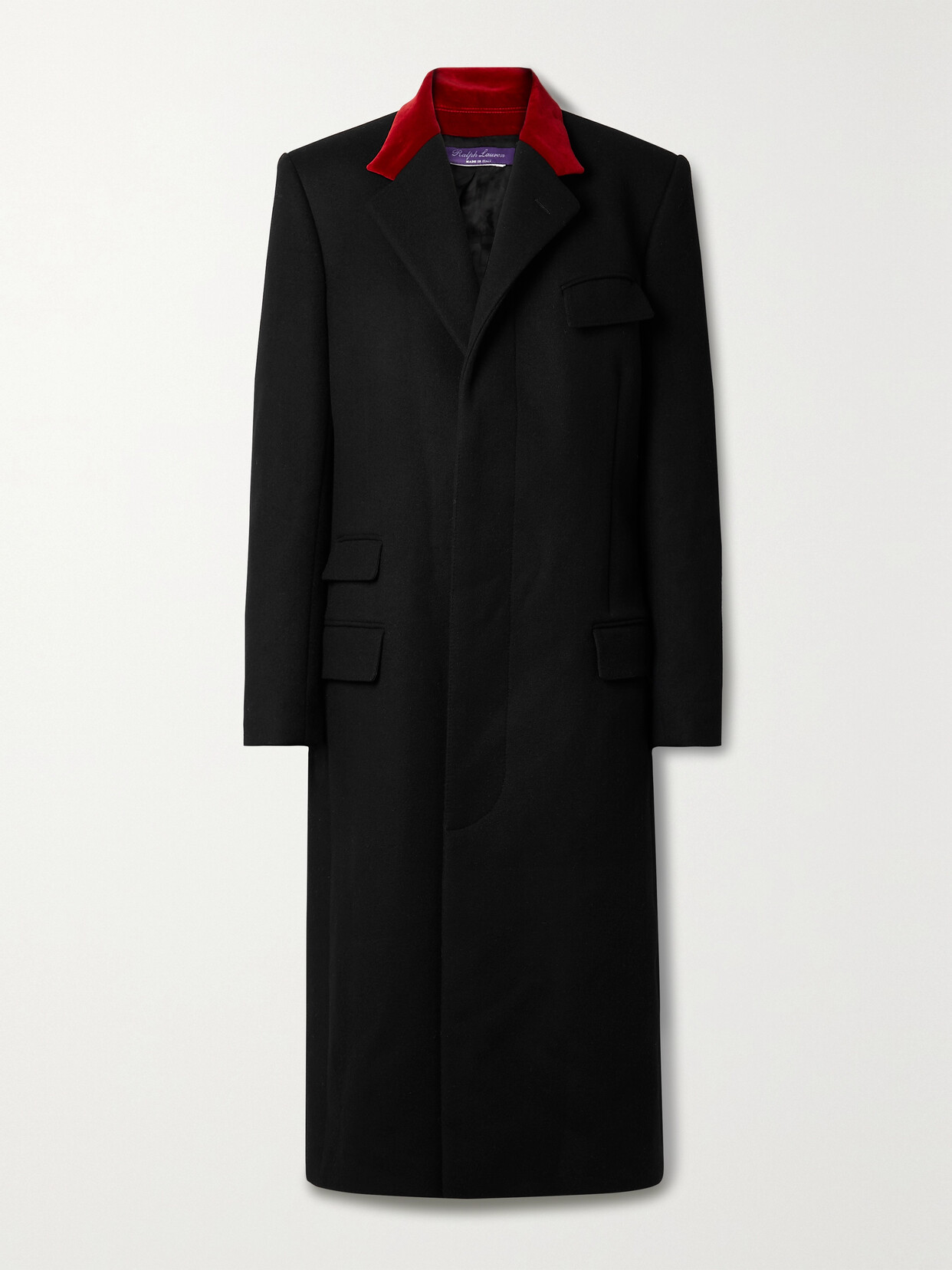 Ralph Lauren Collection - Willem Velour-trimmed Wool And Cashmere-blend Coat - Black