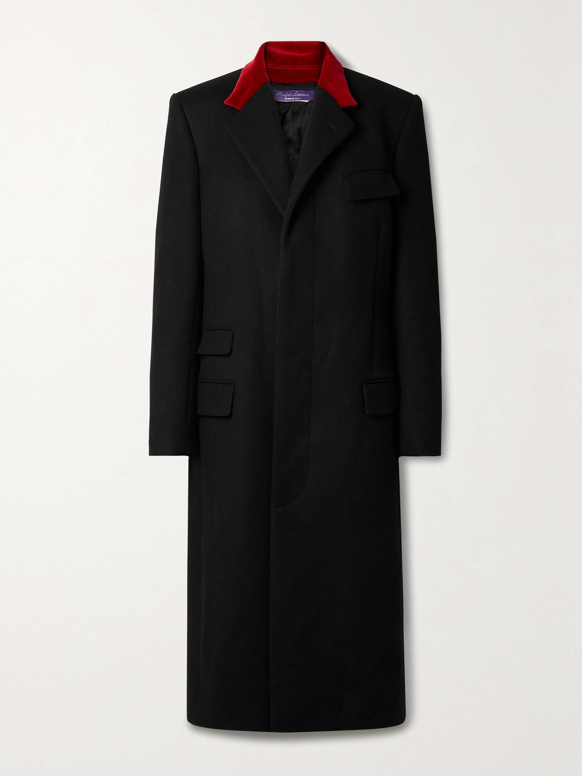 Black Willem velour-trimmed wool and 