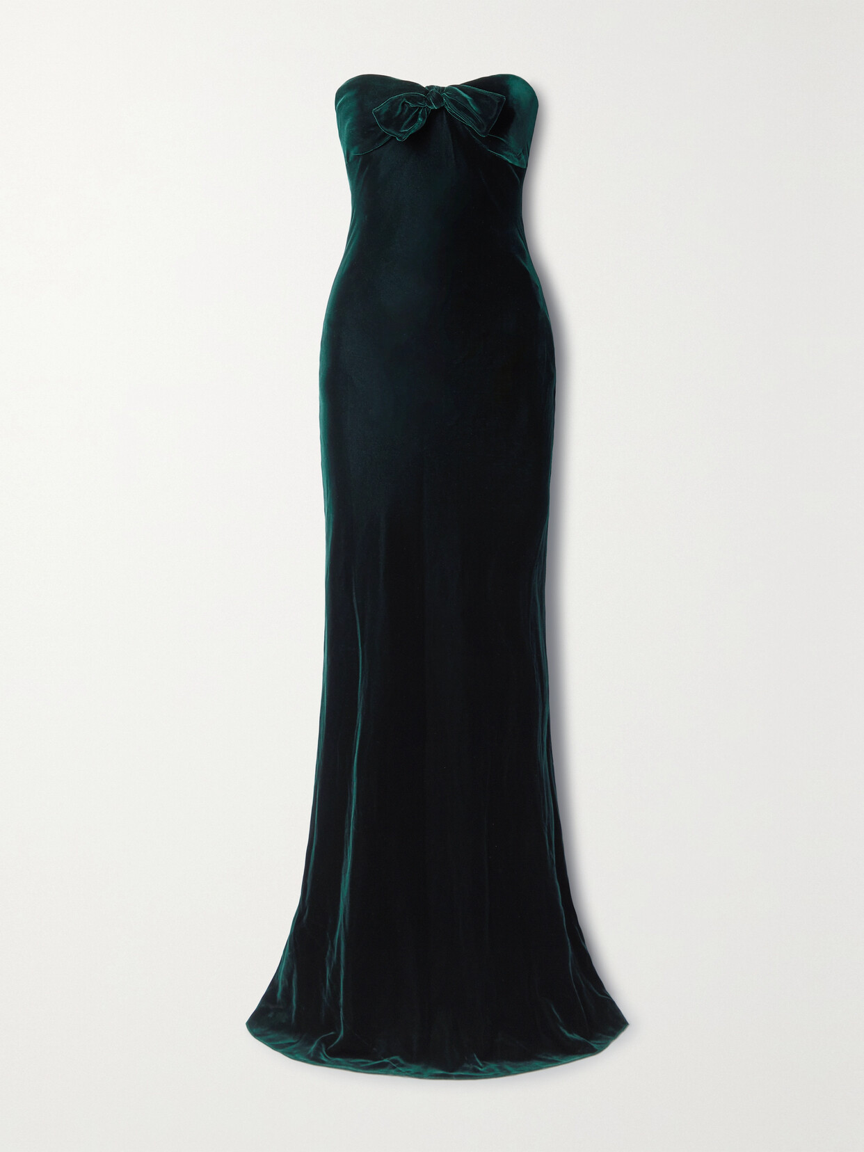 Ralph Lauren Collection - Niles Strapless Velvet Gown - Green