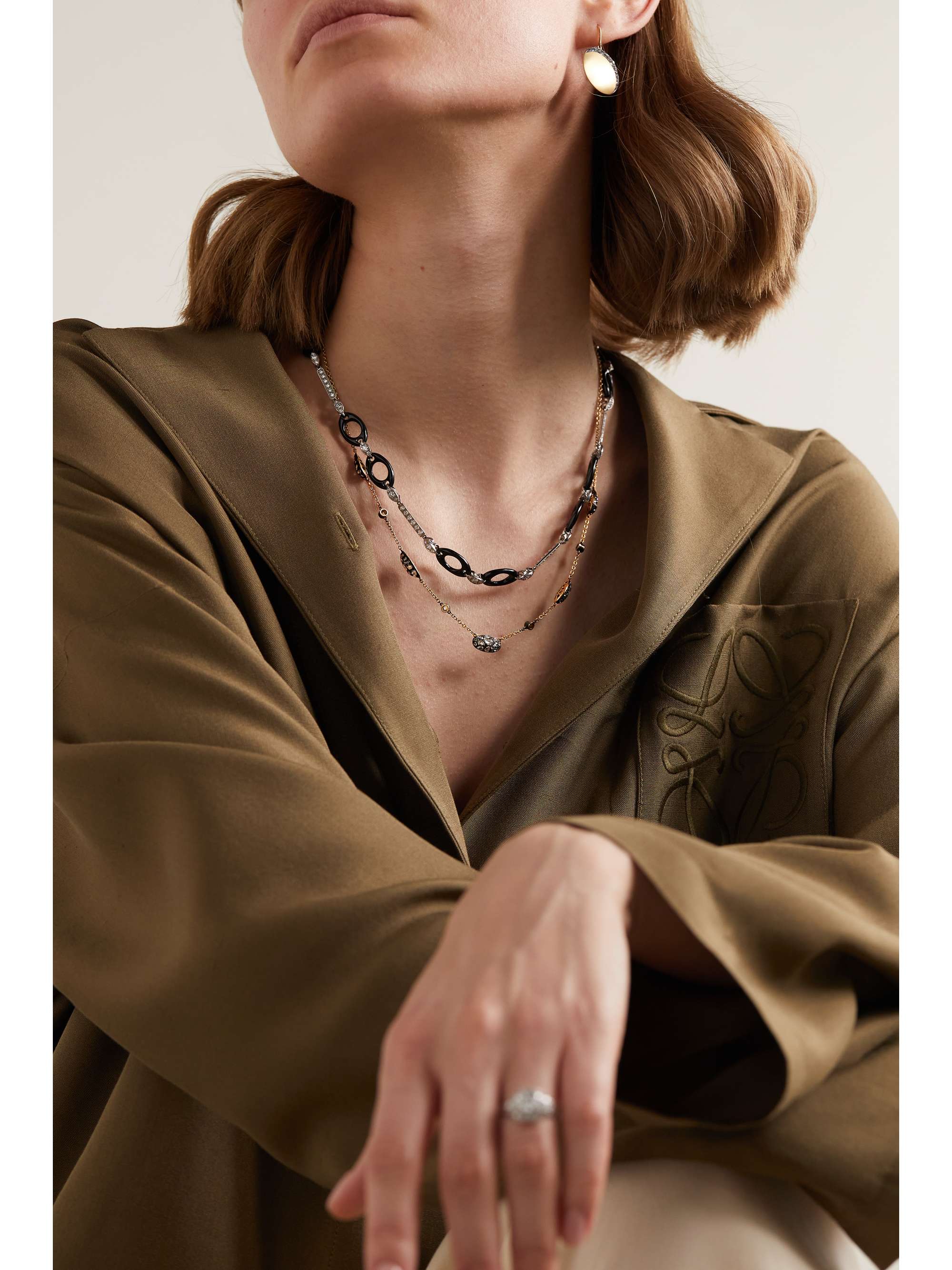 FRED LEIGHTON Collection 18K 黄金、纯银、钻石项链