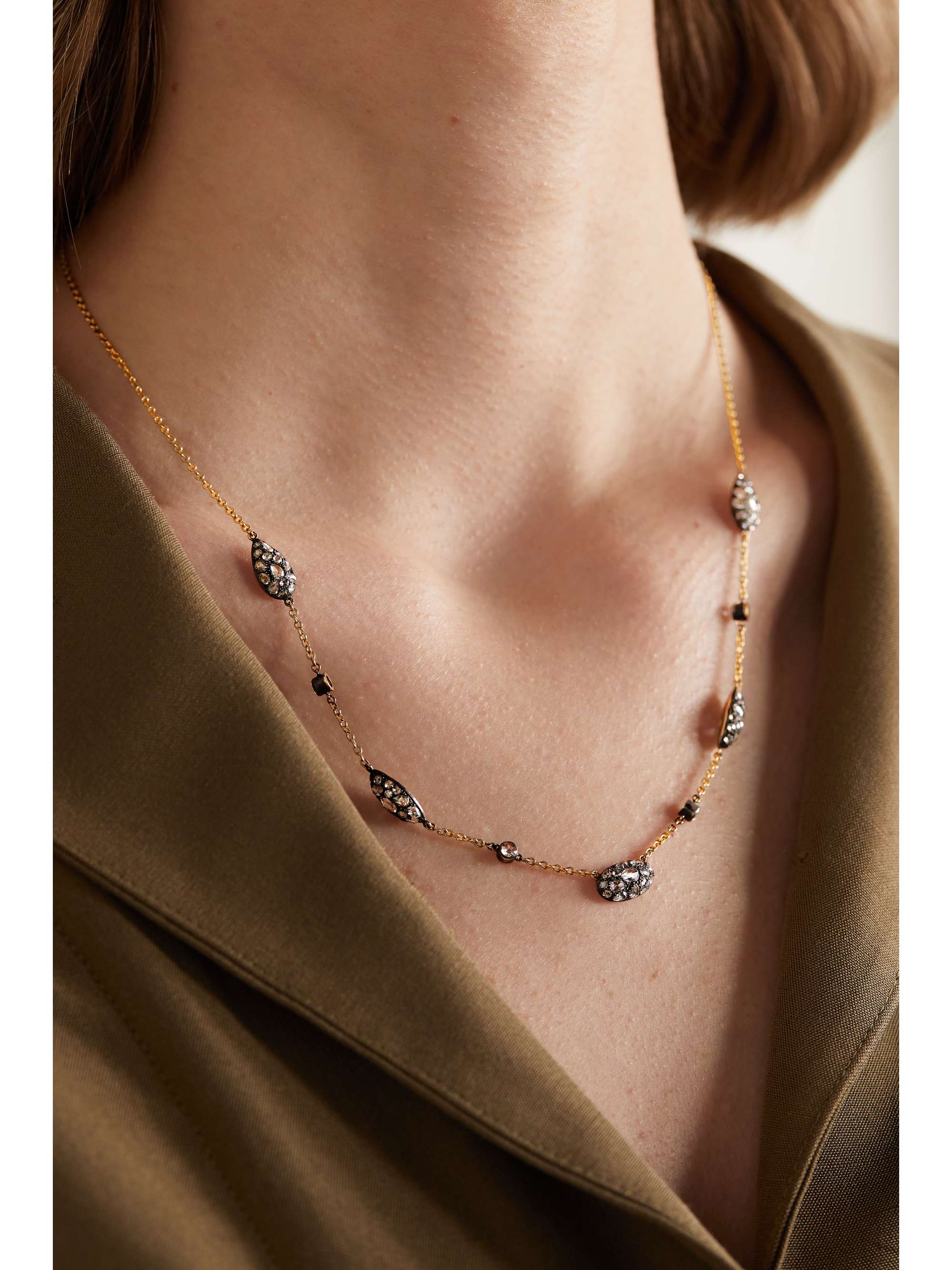 FRED LEIGHTON Collection 18K 黄金、纯银、钻石项链