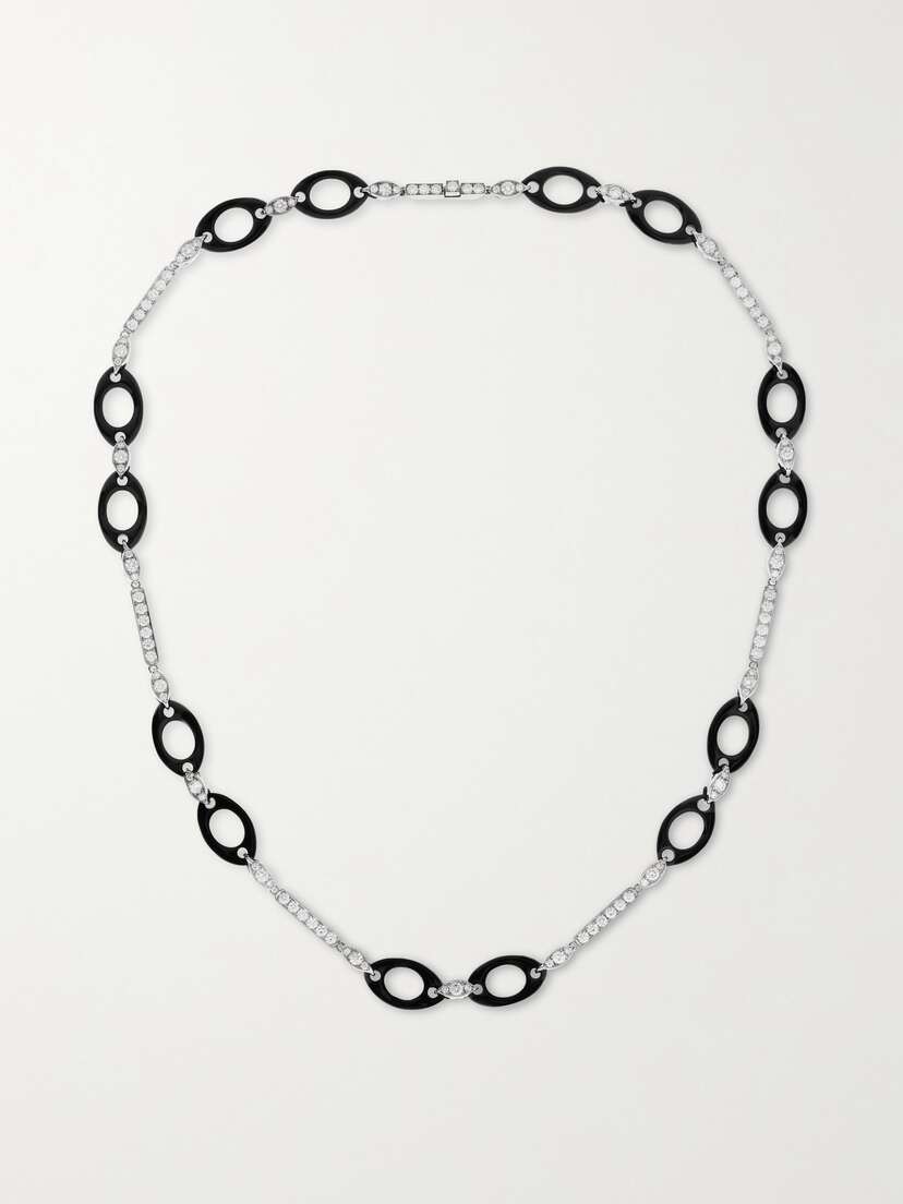 Fred Leighton Collection 18-karat White Gold, Jade And Diamond Necklace