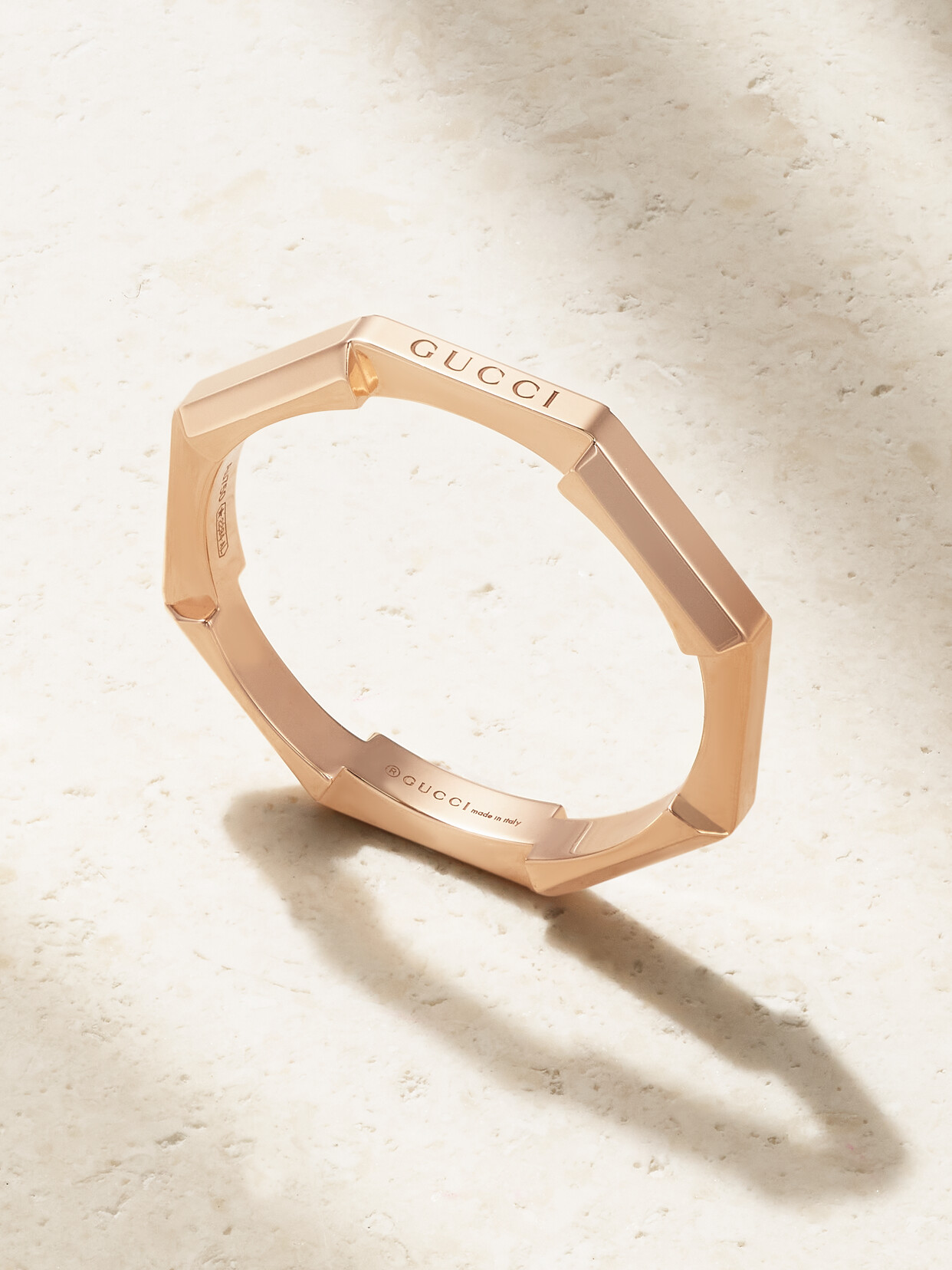 Gucci Link To Love 18-karat Rose Gold Ring In Metallic